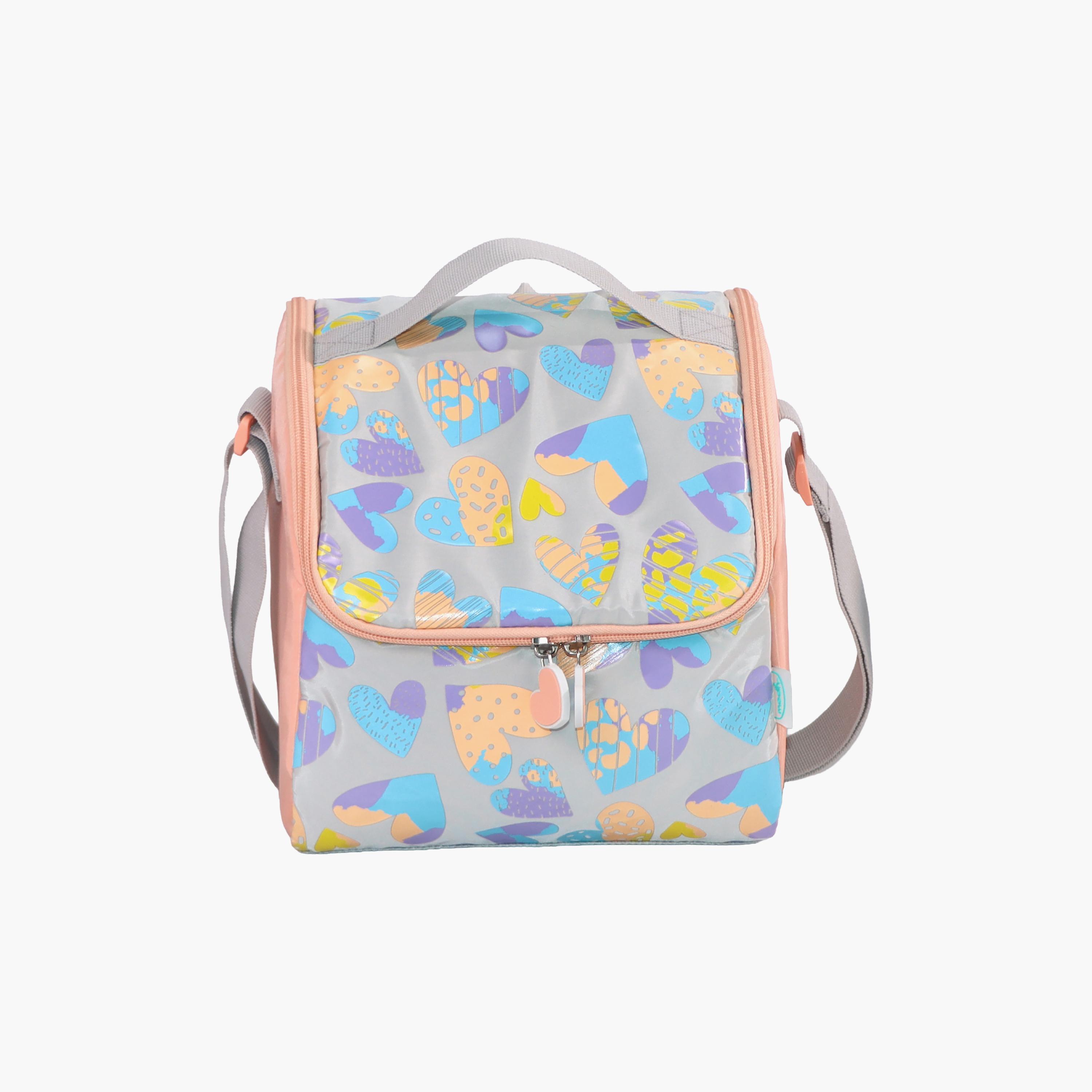 حقيبة غداء معزولة ومضادة للتسريب بنقشة قلوب من مون-school-lunchessentials-lunchbags-image-1