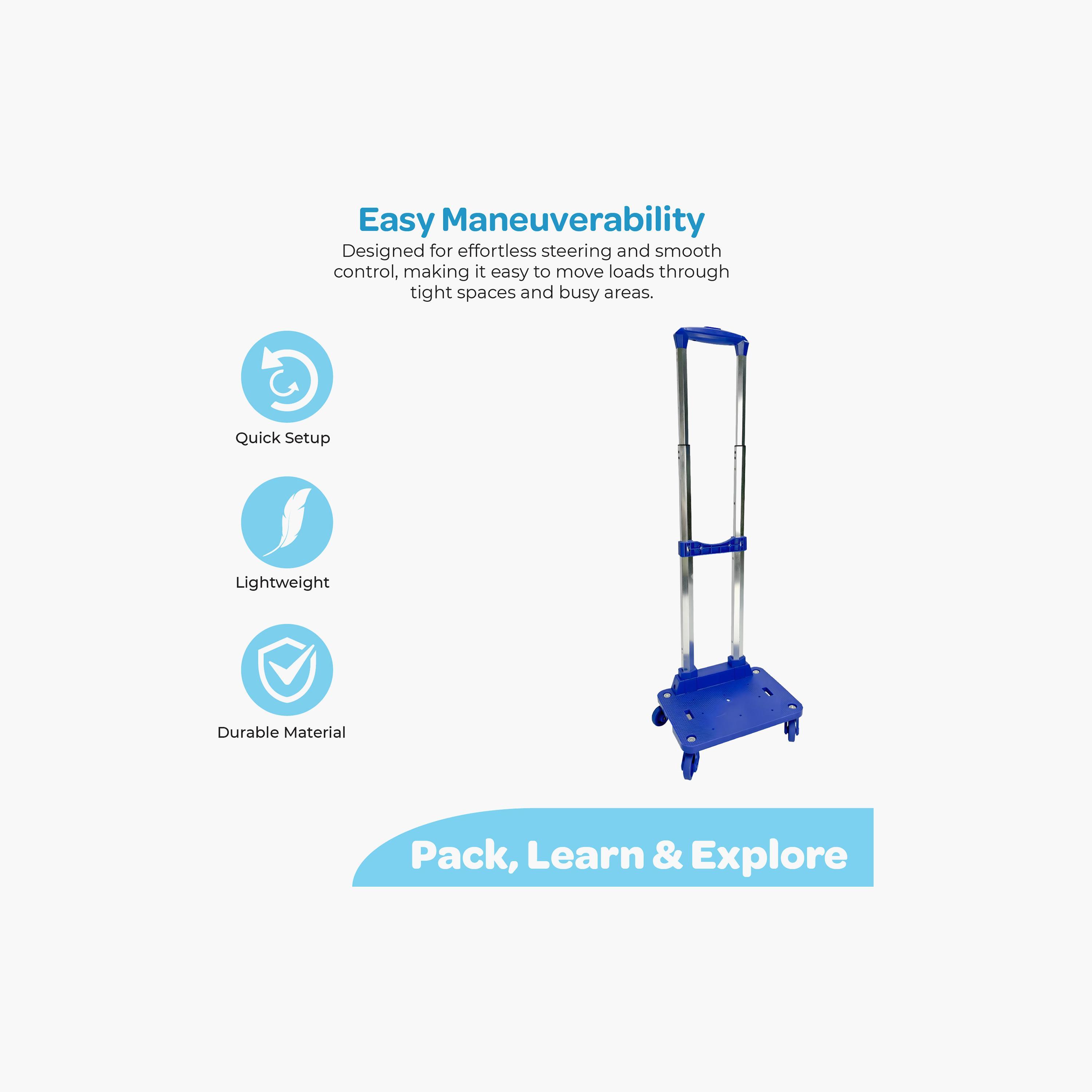 Moon Foldable 360 Spinning Wheel Trolley for 18 Inch Bag-school-bagsandbackpacks-trolleybags-image-3