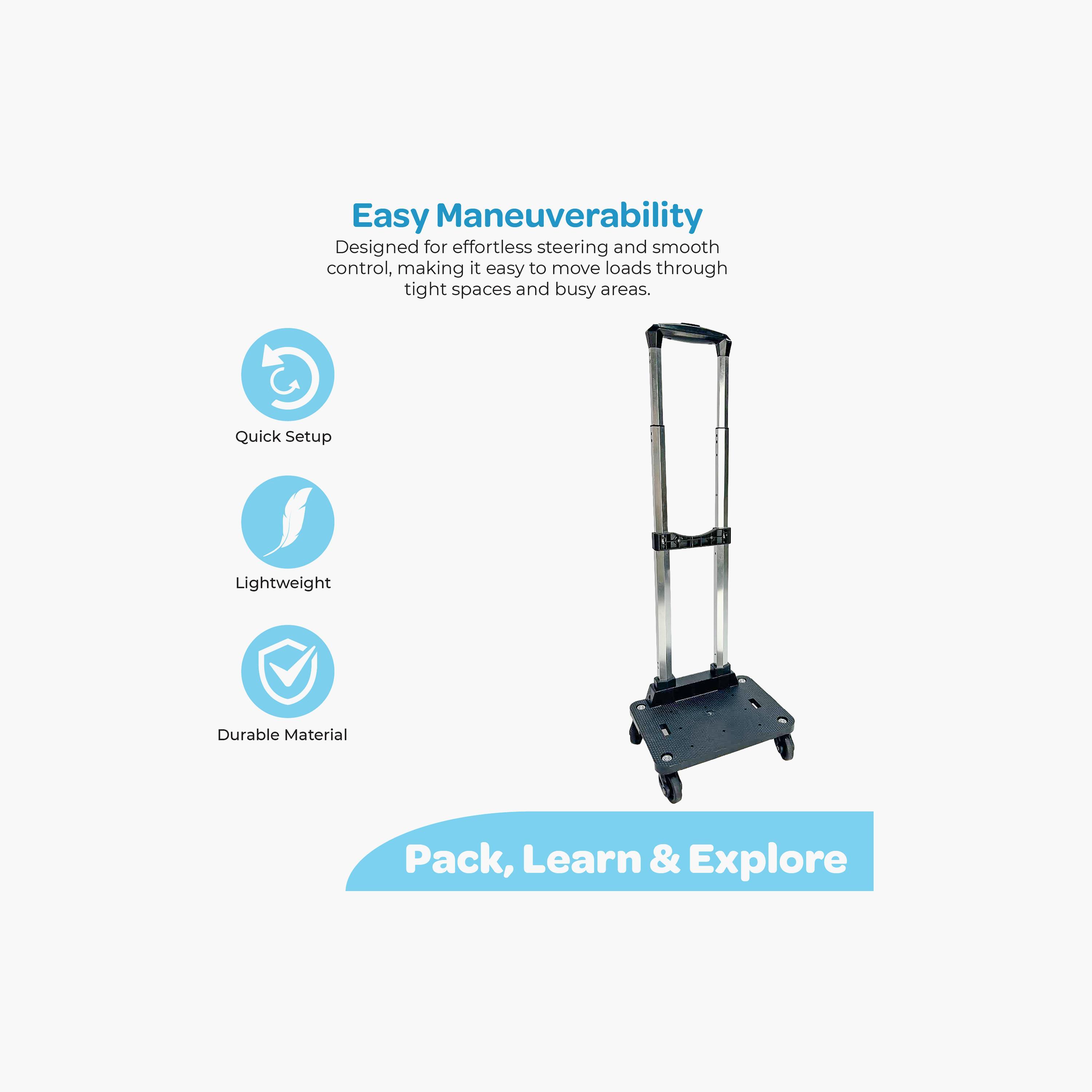 Moon Foldable 360 Spinning Wheel Trolley for 18 Inch Bag-school-bagsandbackpacks-trolleybags-image-3