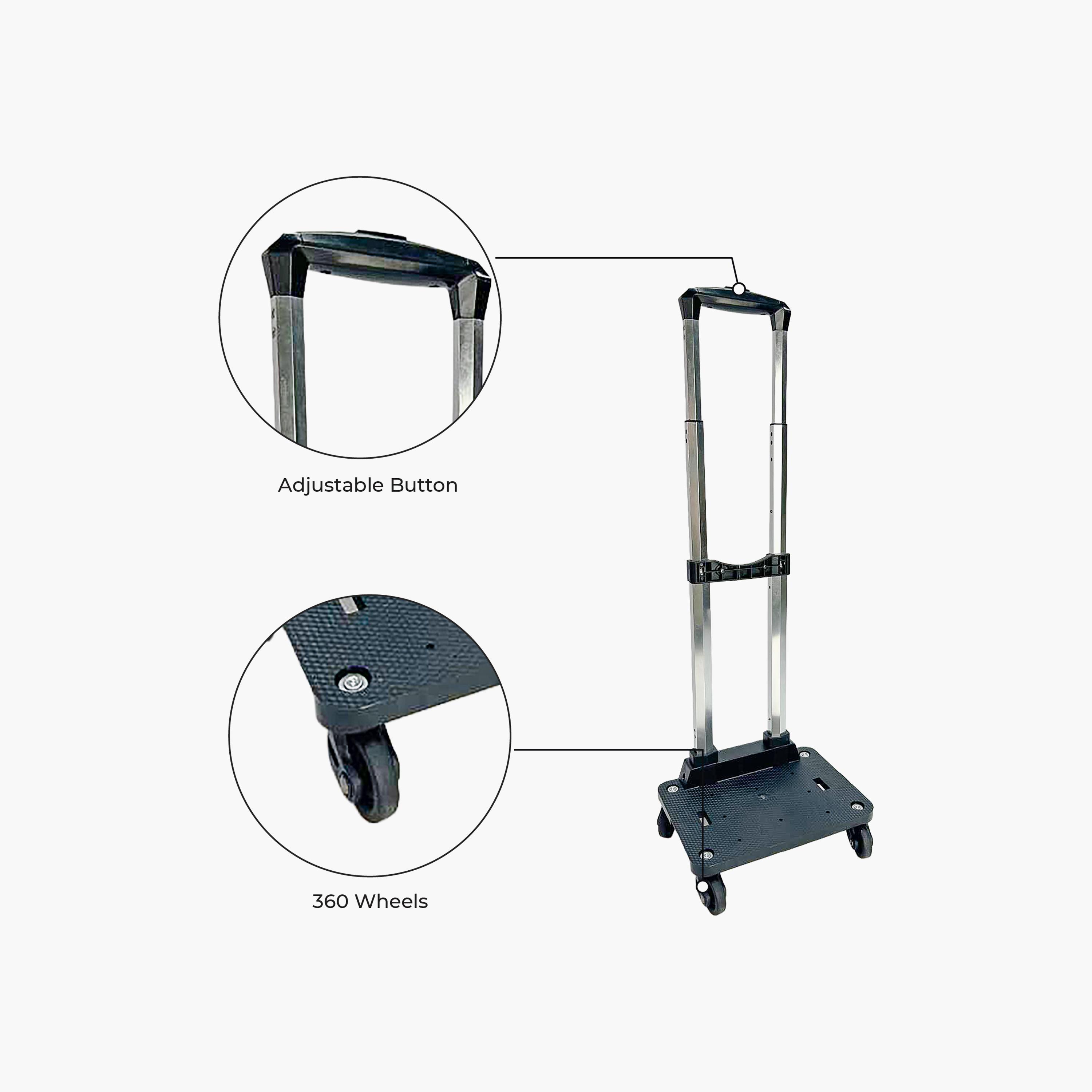 Moon Foldable 360 Spinning Wheel Trolley for 18 Inch Bag-school-bagsandbackpacks-trolleybags-image-6