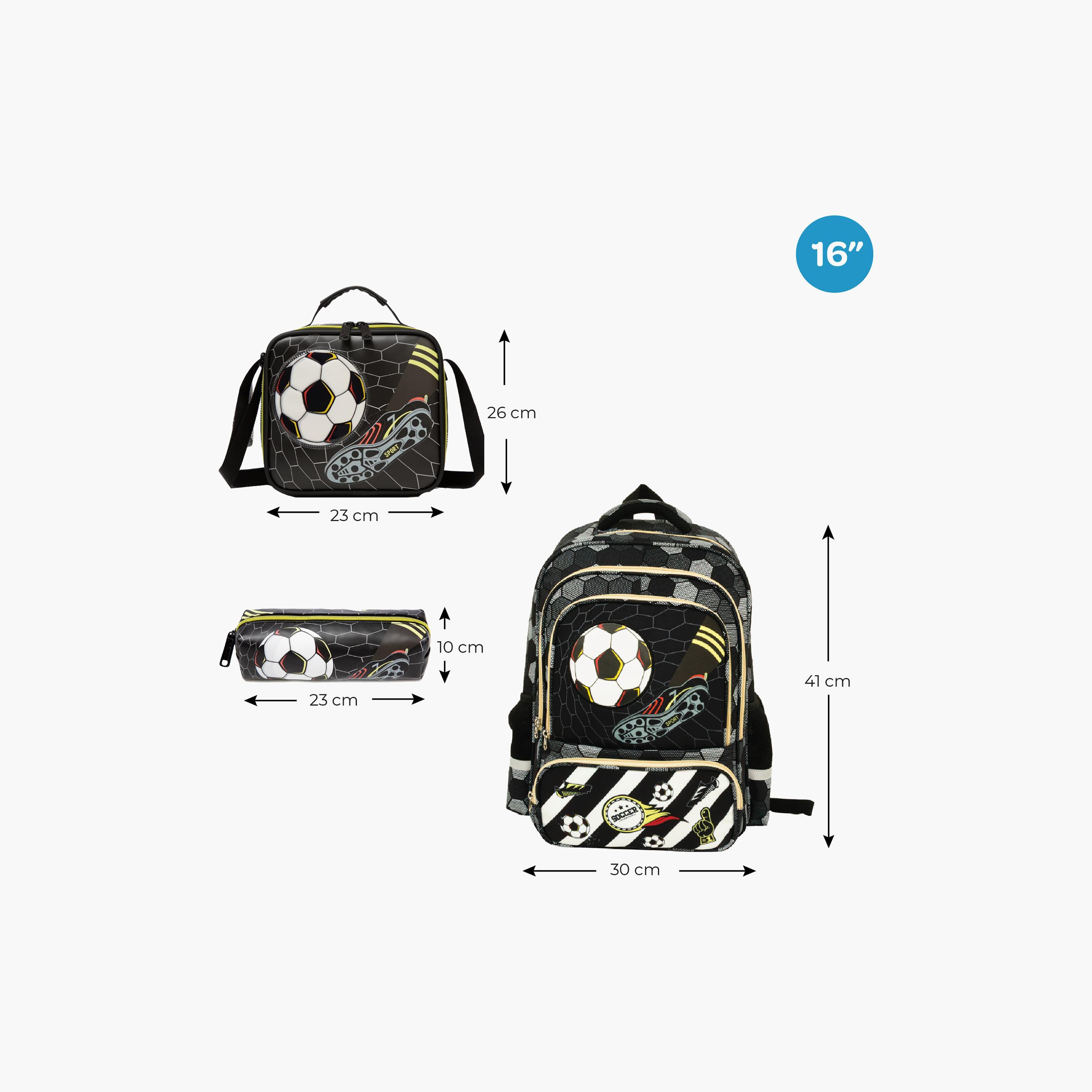 Moon Football School Bag with Lunch Bag & Pencil Case - 16 Inch-school-bagsandbackpacks-sets-image-2