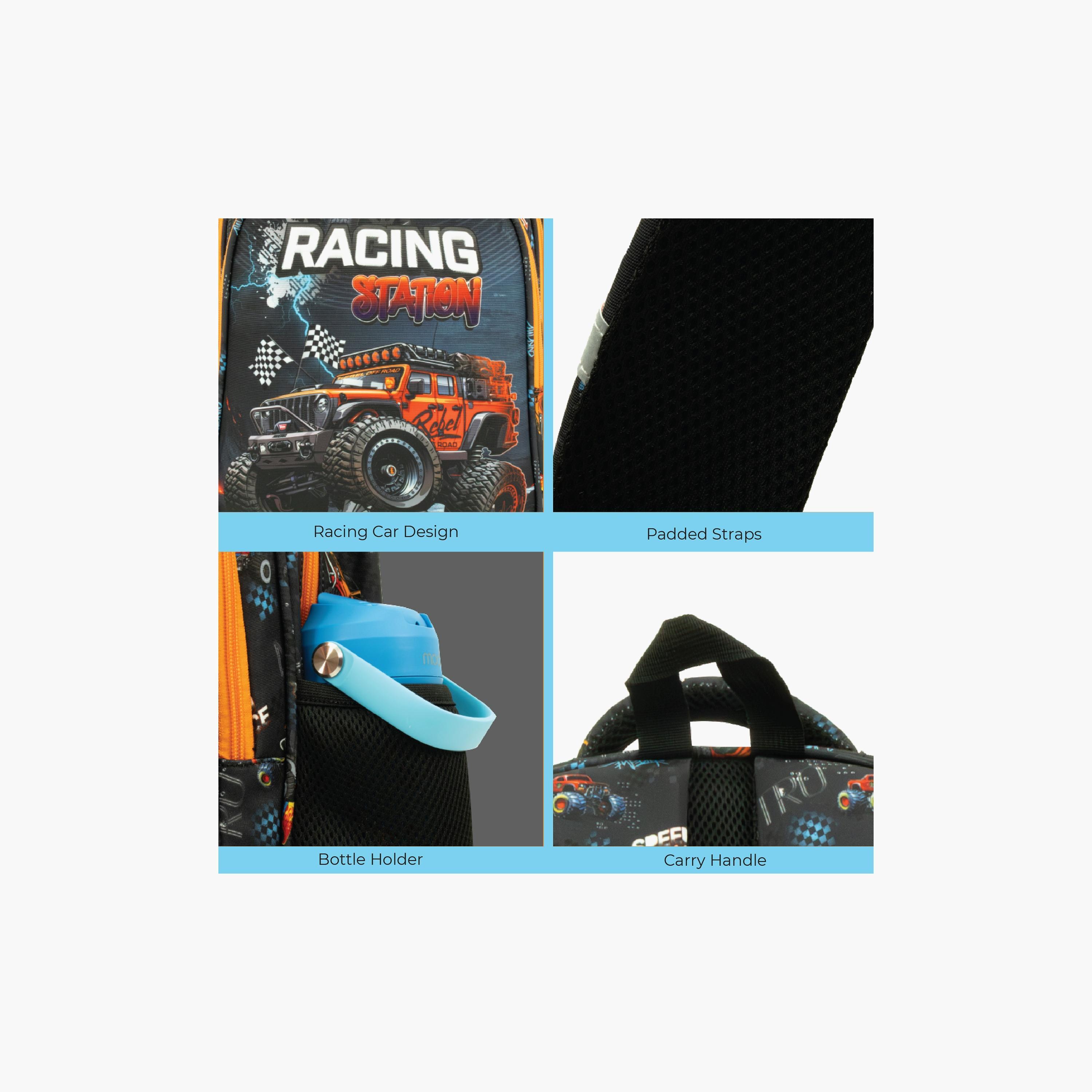 Moon Racing Car School Bag with Lunch Bag & Pencil Case - 16 Inch-school-bagsandbackpacks-sets-image-10