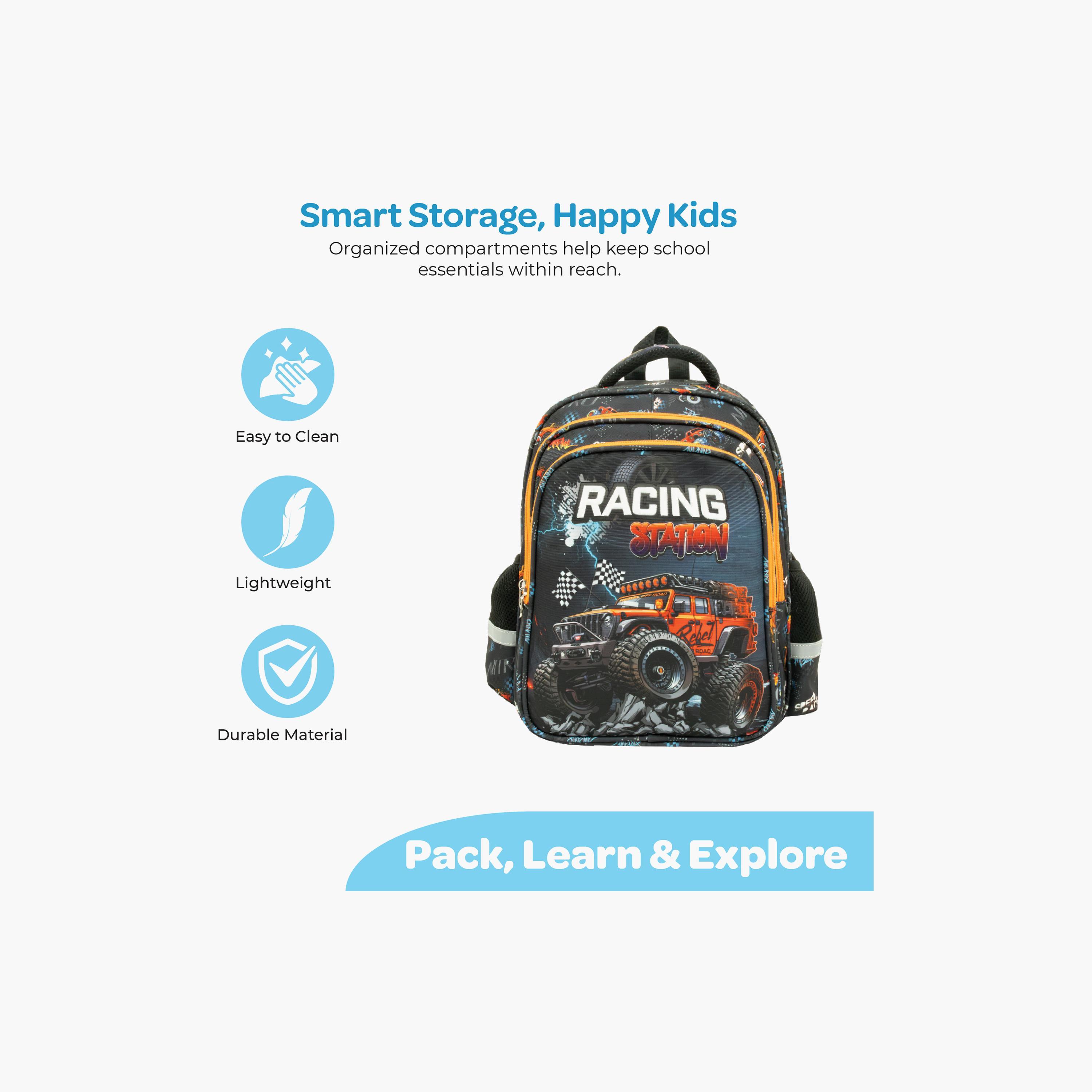 Moon Racing Car School Bag with Lunch Bag & Pencil Case - 16 Inch-school-bagsandbackpacks-sets-image-4