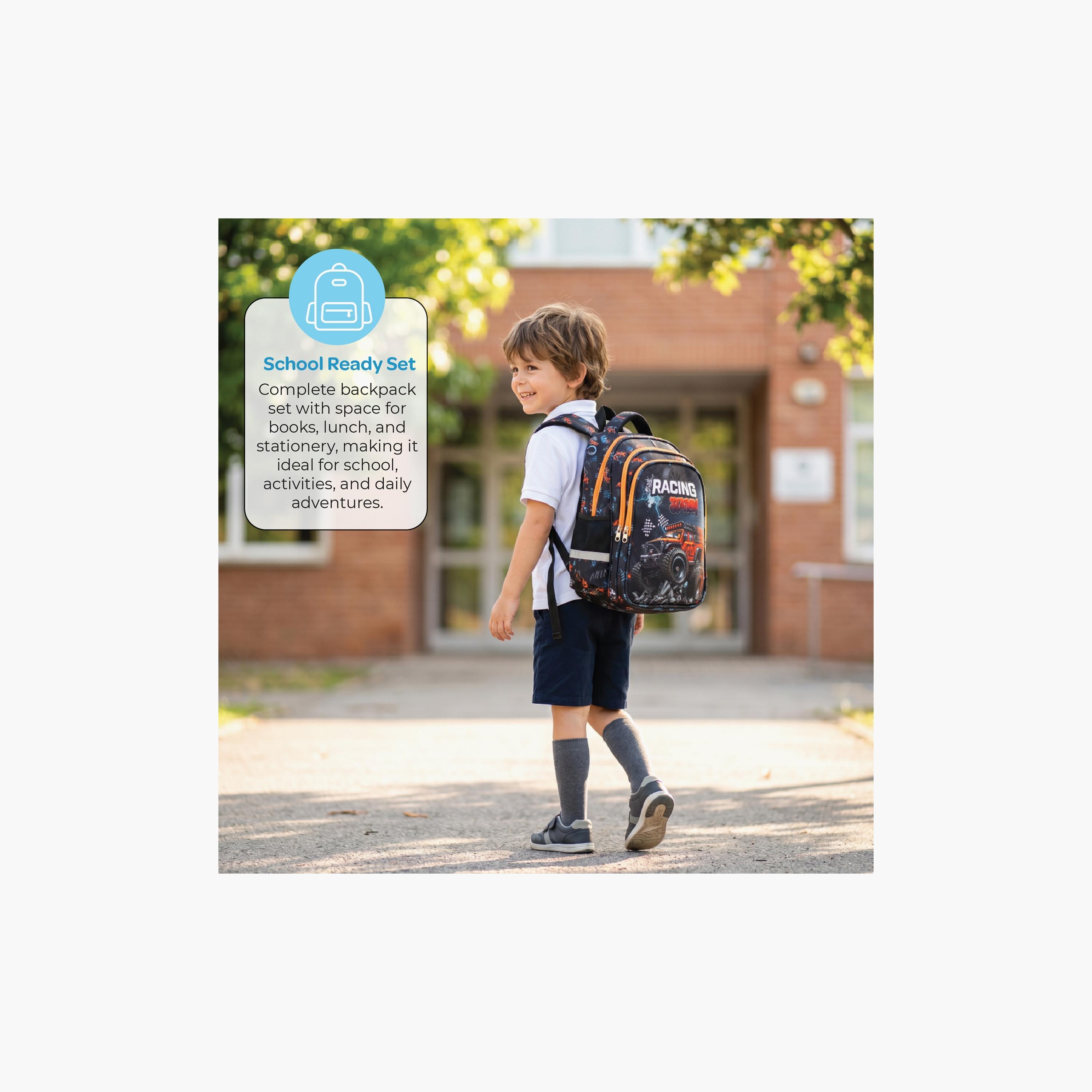 Moon Racing Car School Bag with Lunch Bag & Pencil Case - 16 Inch-school-bagsandbackpacks-sets-image-9