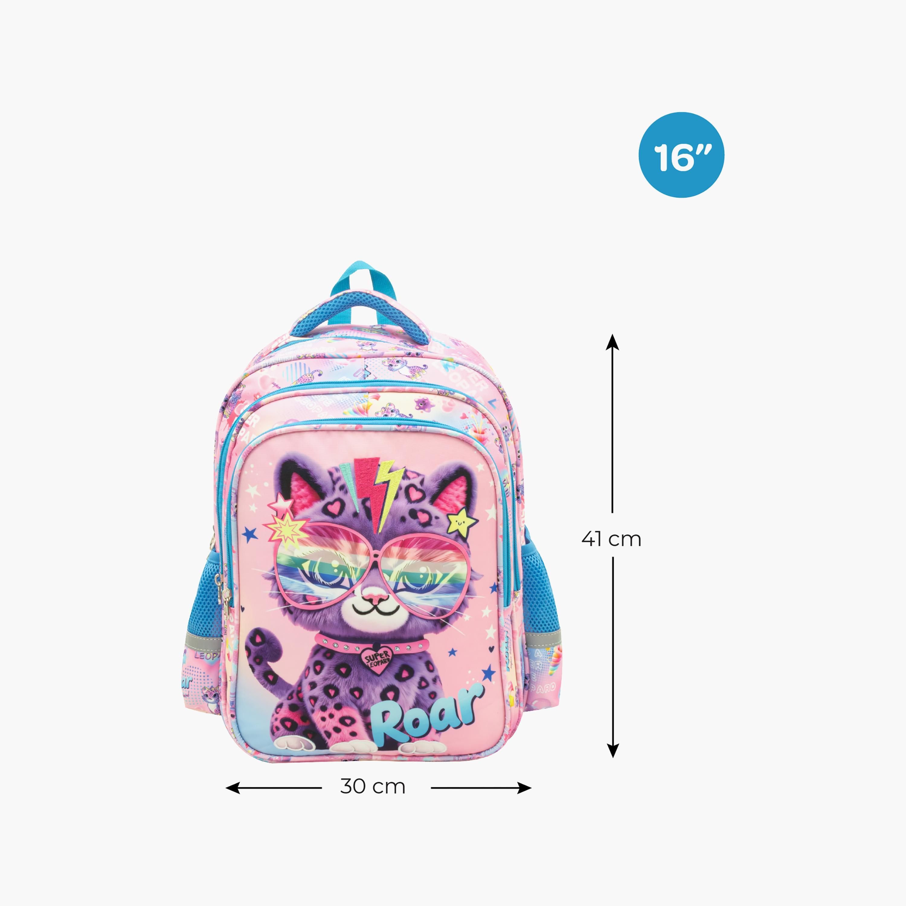 Moon Cat School Bag with Lunch Bag & Pencil Case - 16 Inch-school-bagsandbackpacks-sets-image-2