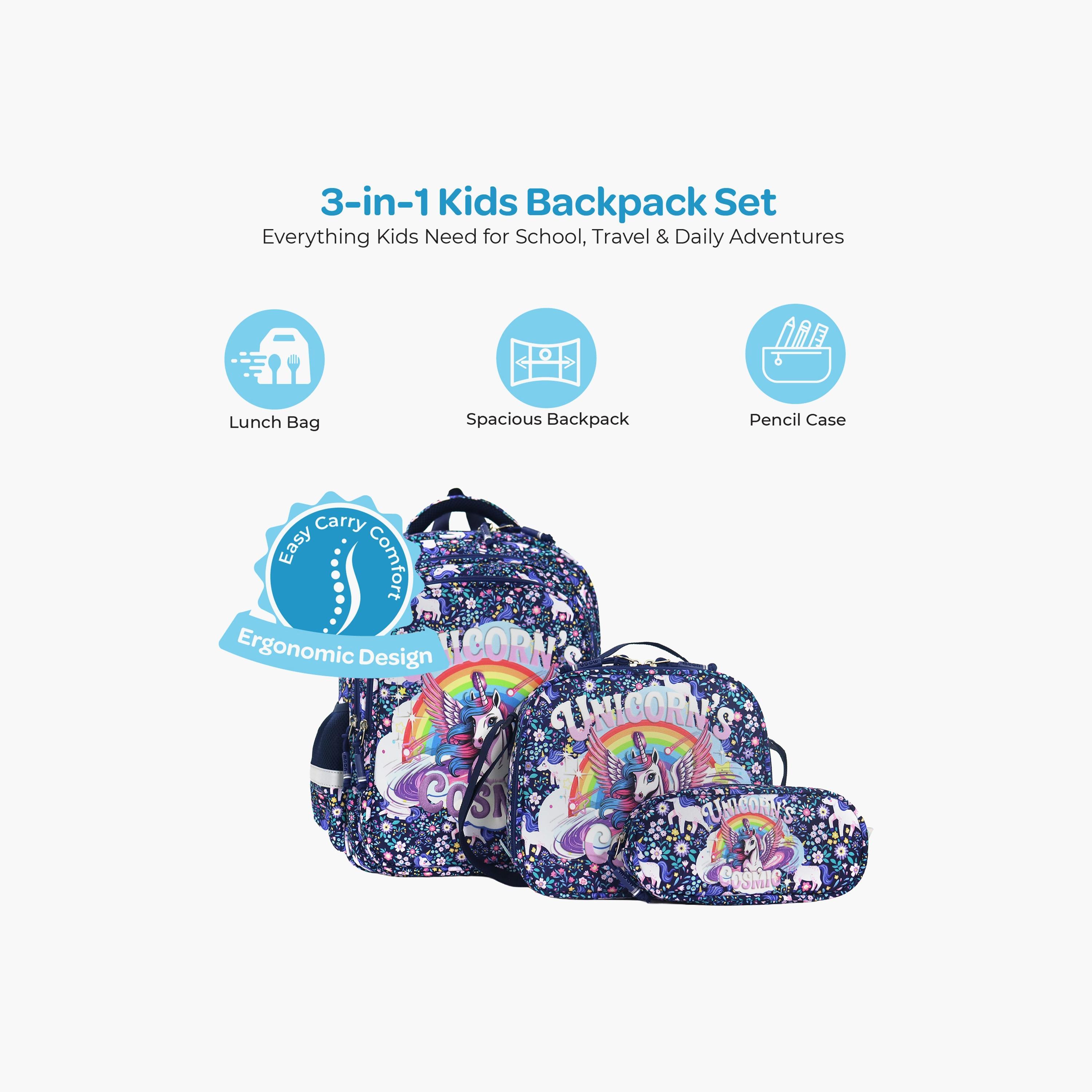 Moon Unicorn School Bag with Lunch Bag & Pencil Case - 16 Inch-school-bagsandbackpacks-sets-image-3