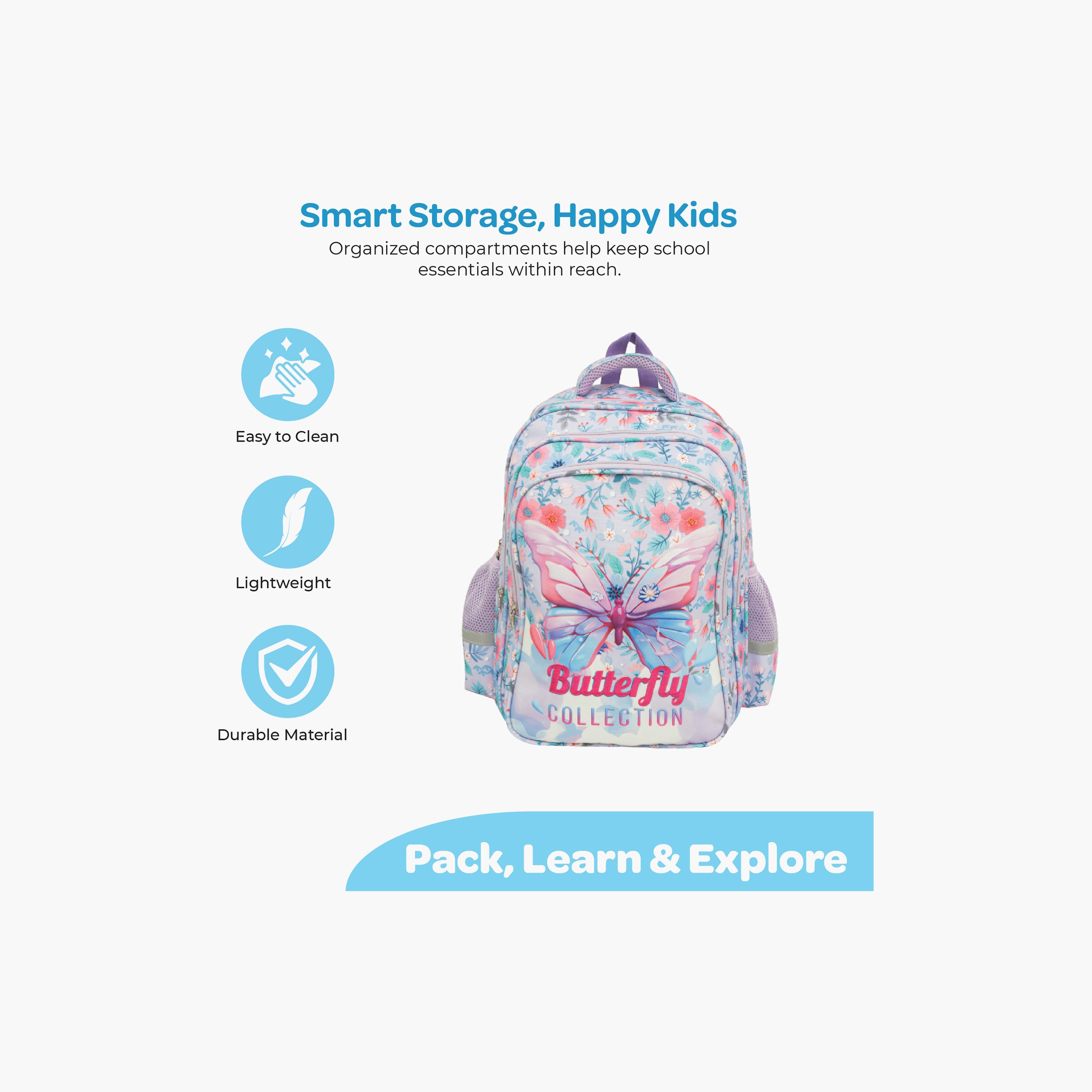 حقيبة ظهر مدرسية متميزة بتصميم فراشة - 16 بوصة من مون-school-bagsandbackpacks-backpacks-image-3