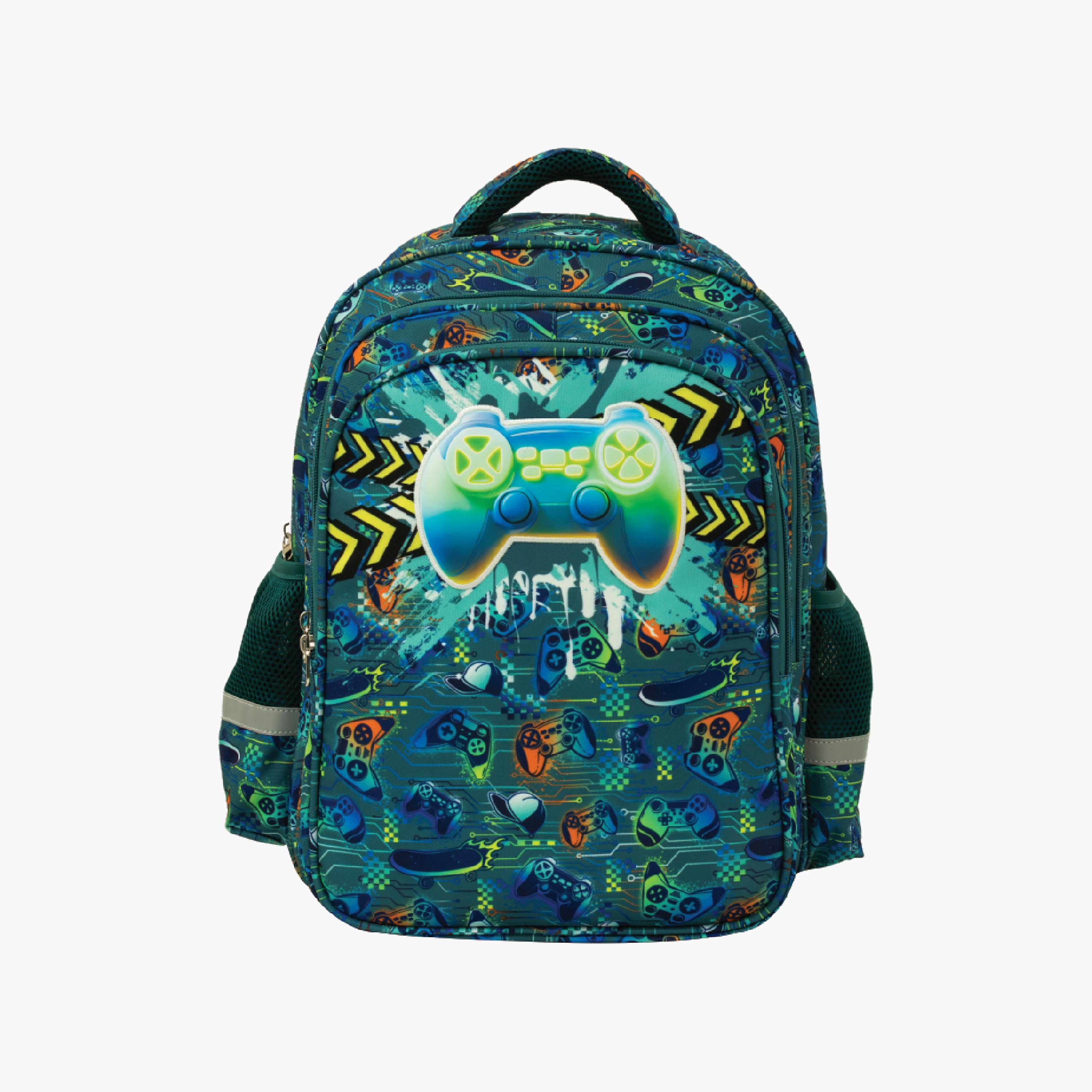 حقيبة ظهر مدرسية متميزة بتصميم جهاز ألعاب (جيمنج) - 16 بوصة من مون-school-bagsandbackpacks-backpacks-image-1
