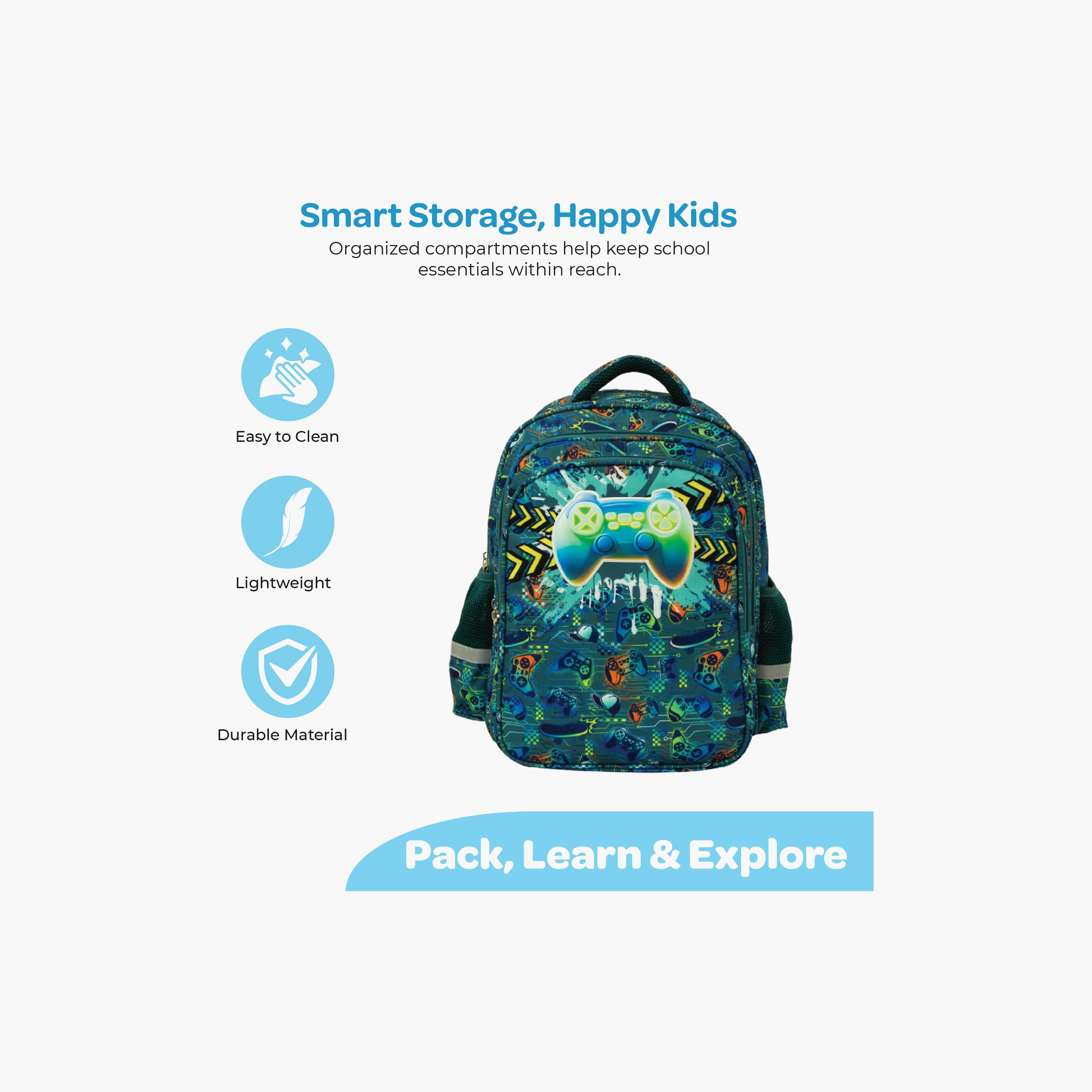 حقيبة ظهر مدرسية متميزة بتصميم جهاز ألعاب (جيمنج) - 16 بوصة من مون-school-bagsandbackpacks-backpacks-image-3