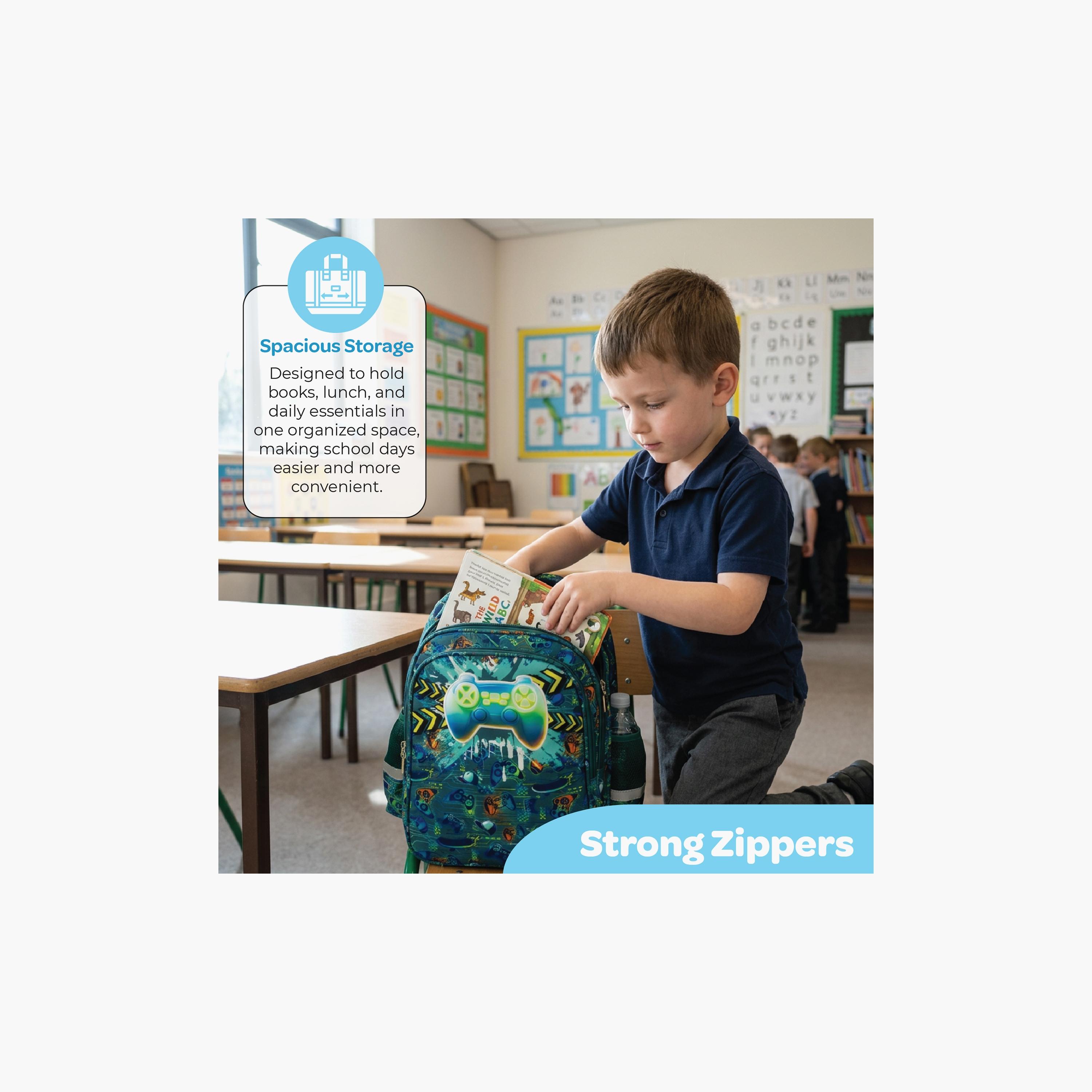حقيبة ظهر مدرسية متميزة بتصميم جهاز ألعاب (جيمنج) - 16 بوصة من مون-school-bagsandbackpacks-backpacks-image-5