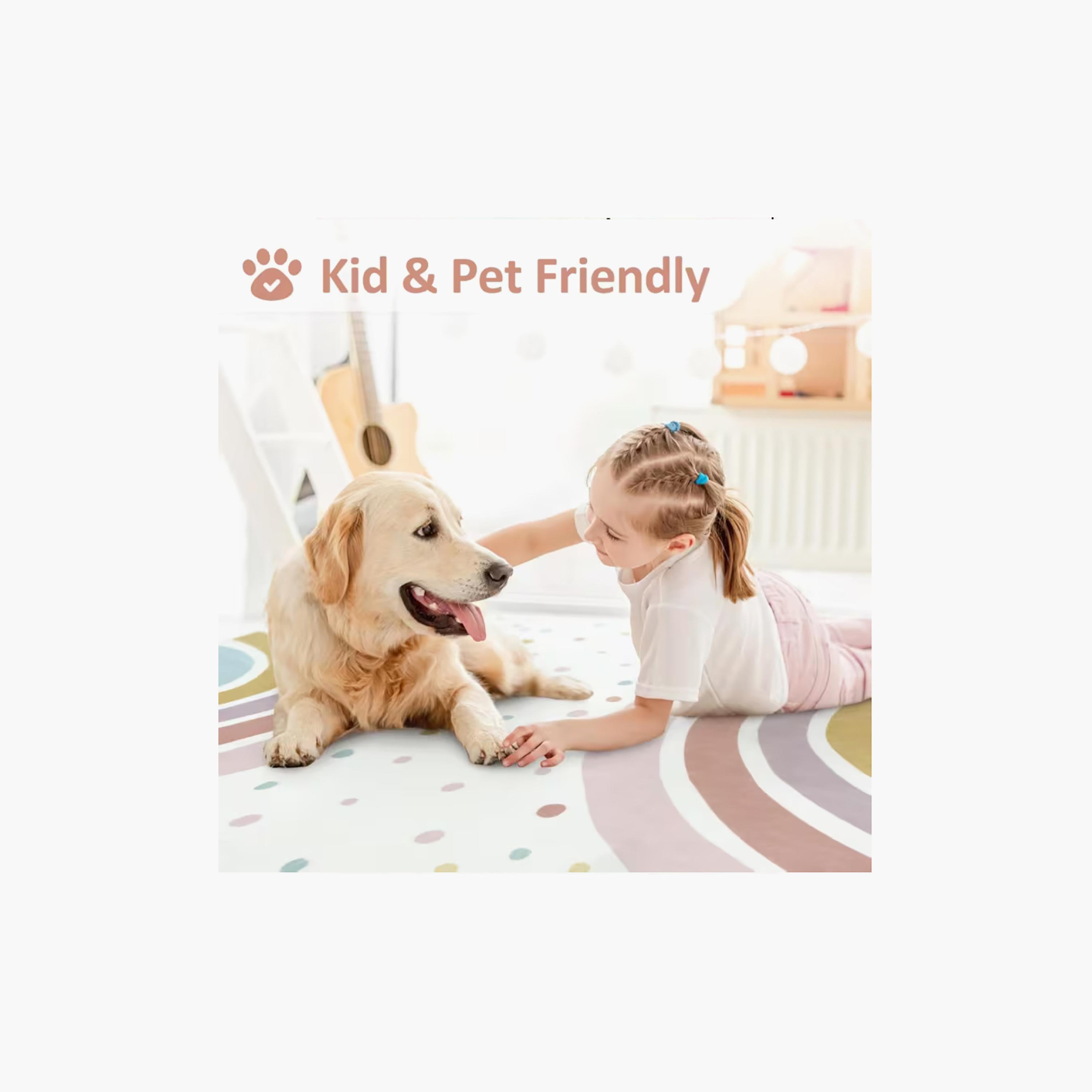 Factory Price Vibrant Dots & Stripes Cushion Play Mat Rug - 160 x 200 cm-baby-nursery-roomdecor-image-4