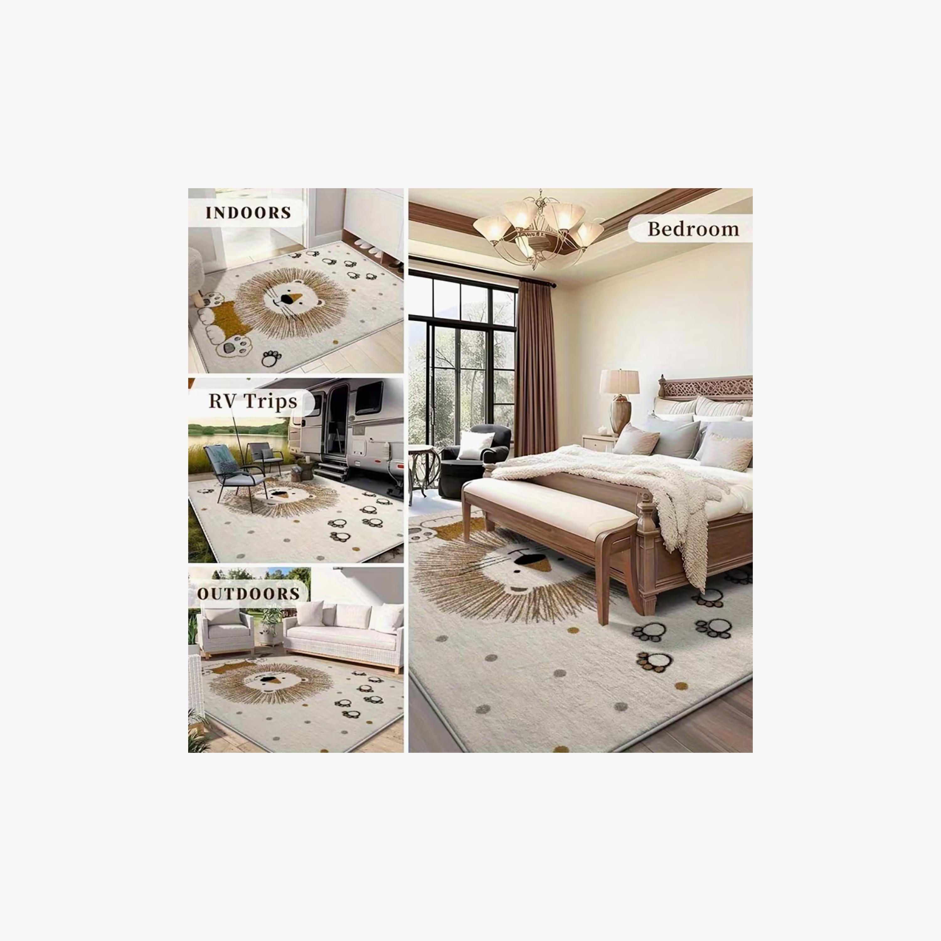 Factory Price Lion & Paw Cushion Play Mat Rug - 160 x 200 cm-baby-nursery-roomdecor-image-2