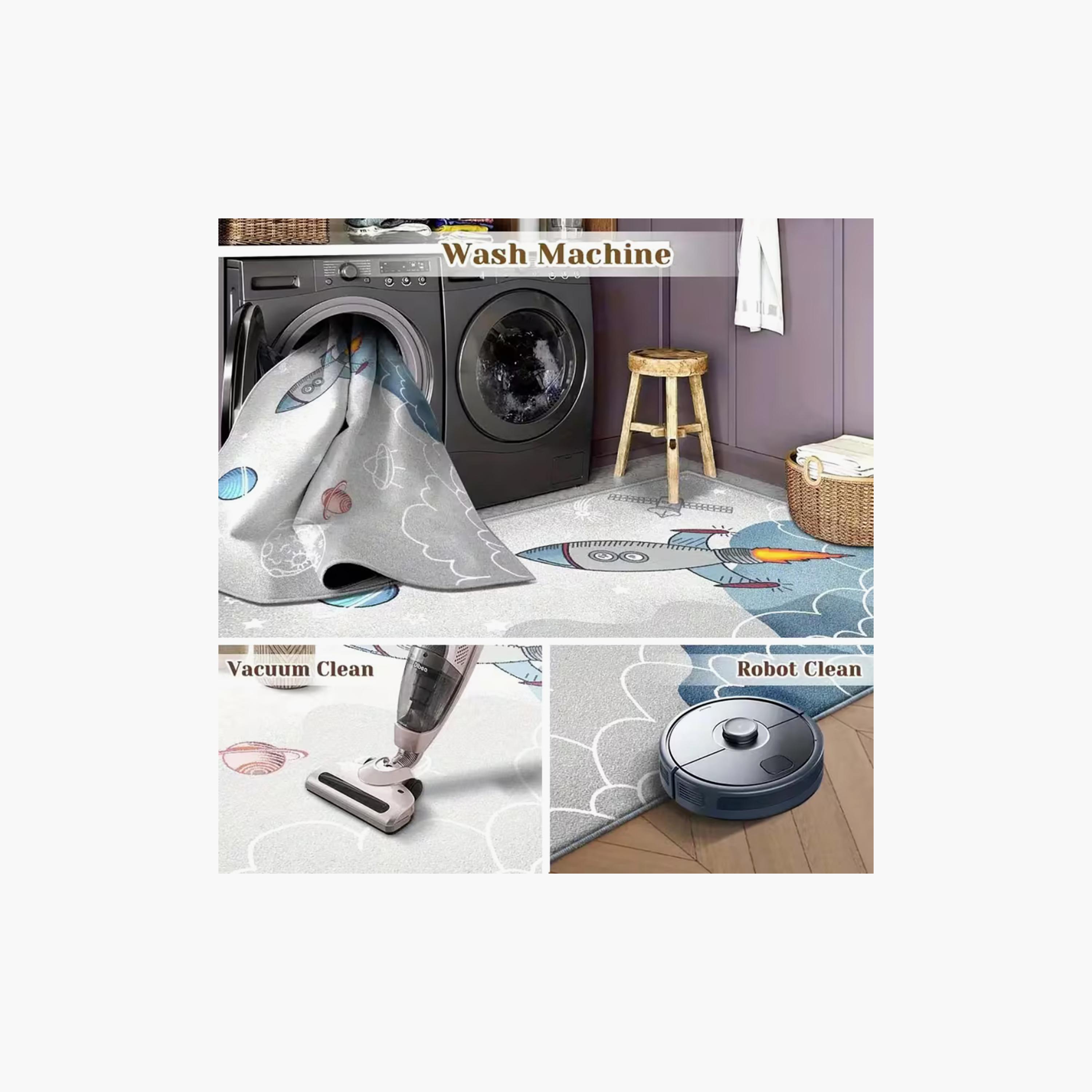 سجادة ومفرش لعب مبطن للأطفال بنقشة صاروخ الفضاء من فاكتوري برايس - 160 × 200 سم-baby-nursery-roomdecor-image-2