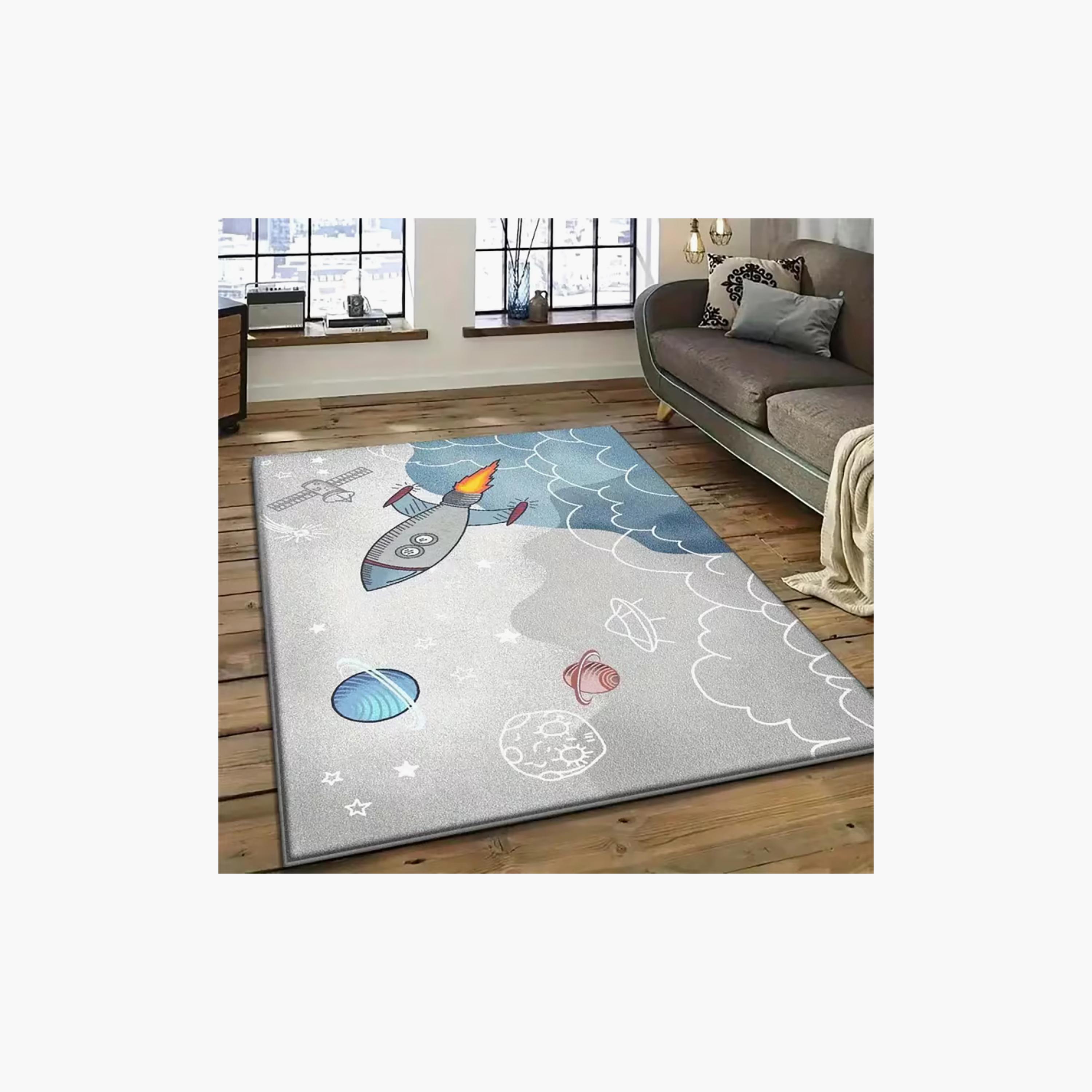 سجادة ومفرش لعب مبطن للأطفال بنقشة صاروخ الفضاء من فاكتوري برايس - 160 × 200 سم-baby-nursery-roomdecor-image-6