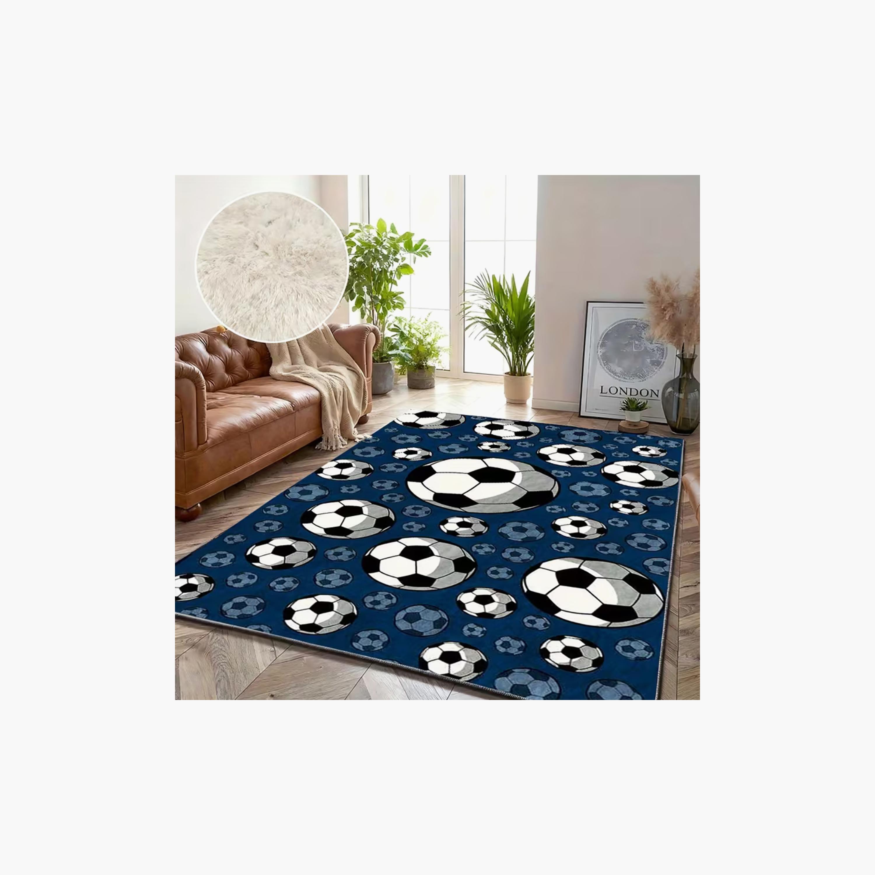 سجادة ومفرش لعب مبطن للأطفال بنقشة كرات القدم من فاكتوري برايس - 160 × 200 سم-baby-nursery-roomdecor-image-2