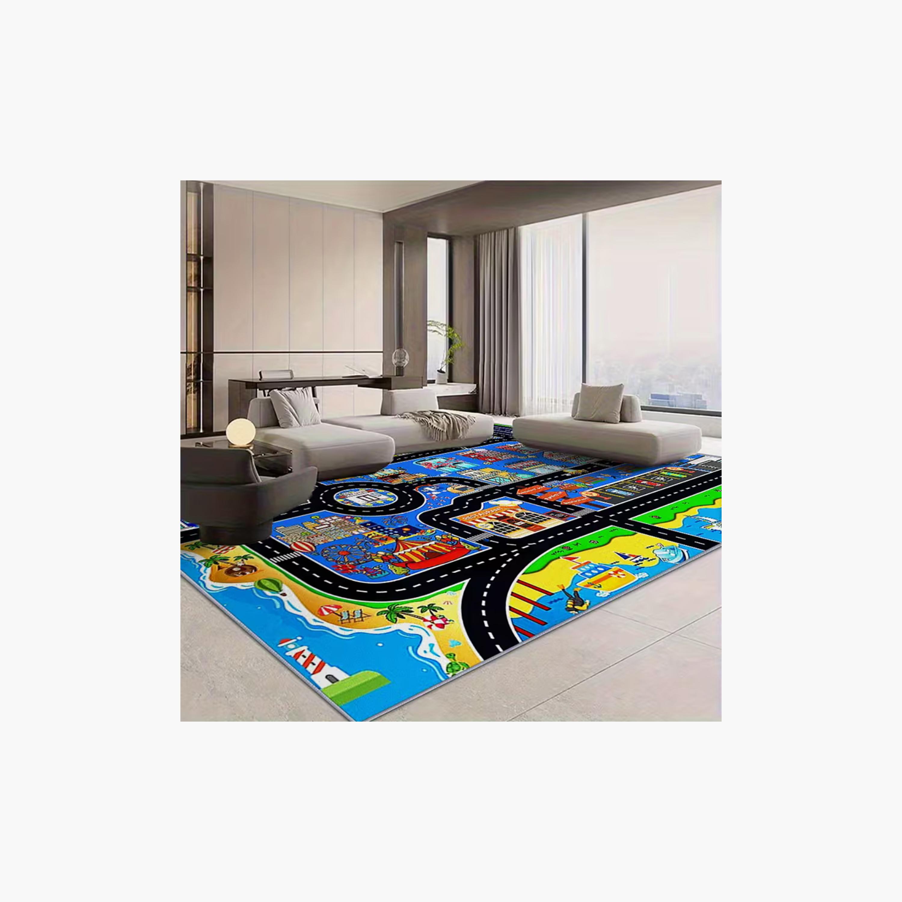 سجادة ومفرش لعب مبطن للأطفال بنقشة خريطة المدينة من فاكتوري برايس - 160 × 200 سم-baby-nursery-roomdecor-image-3