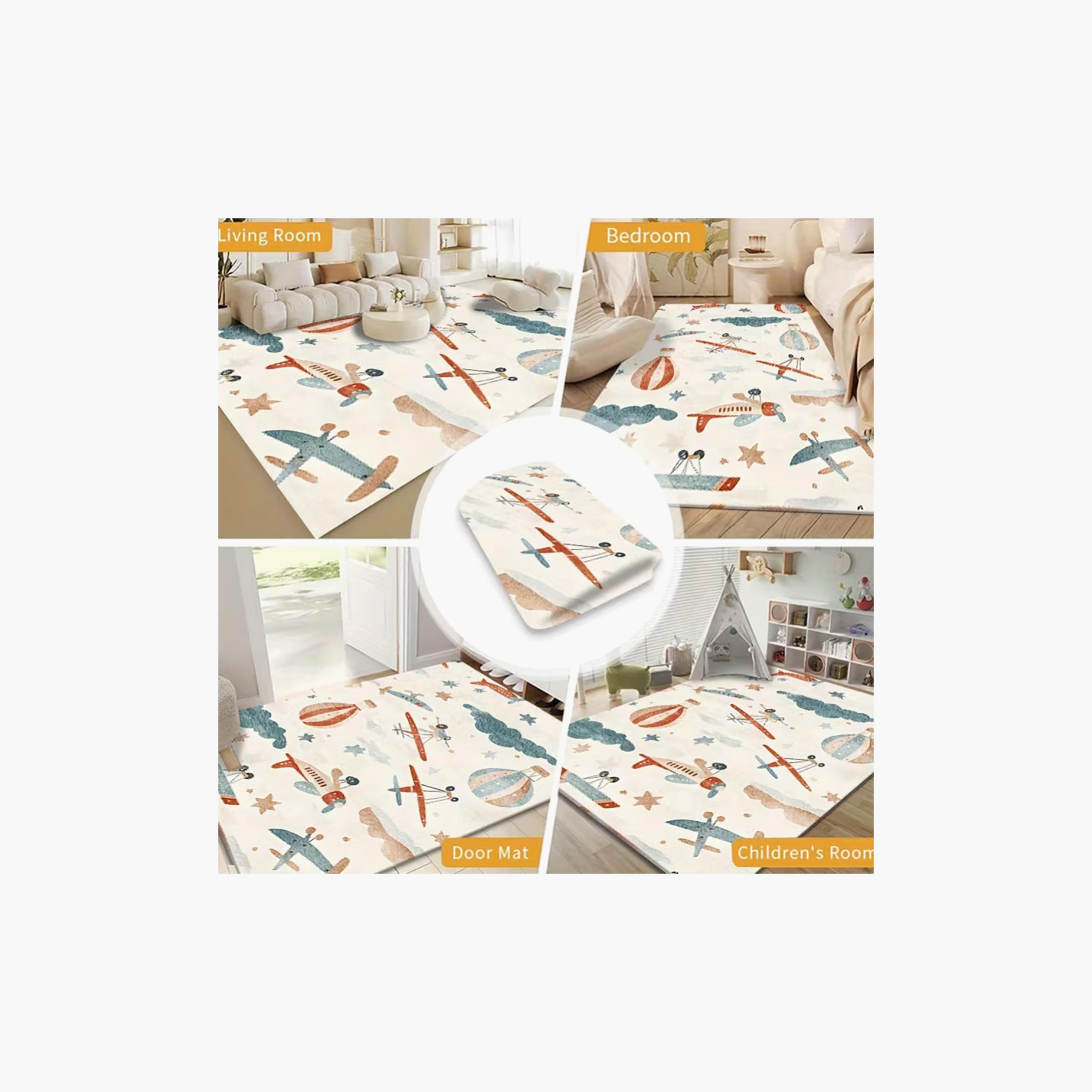 Factory Price Plane & Hot Balloon Cushion Play Mat Rug - 160 x 200 cm-baby-nursery-roomdecor-image-2