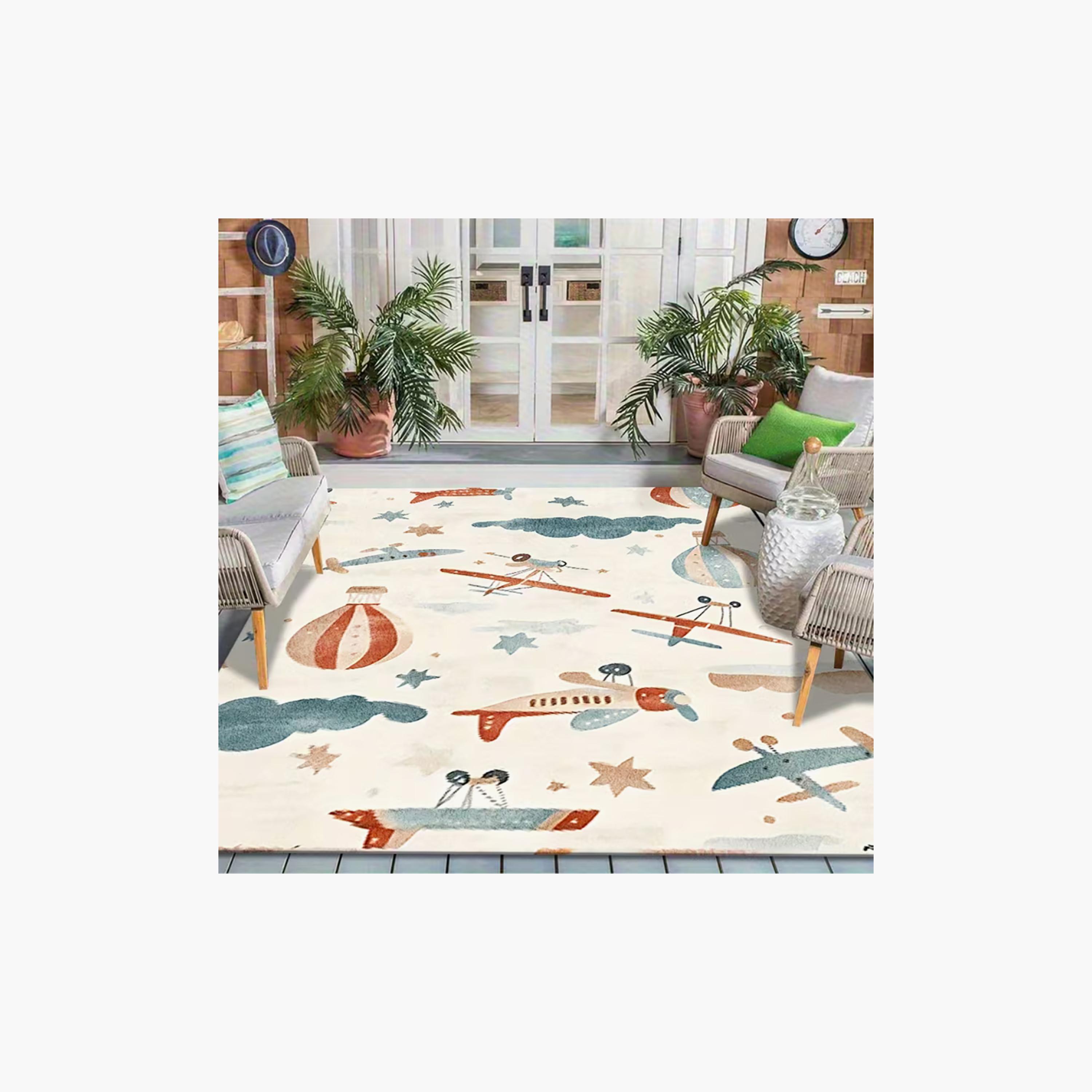 Factory Price Plane & Hot Balloon Cushion Play Mat Rug - 160 x 200 cm-baby-nursery-roomdecor-image-5