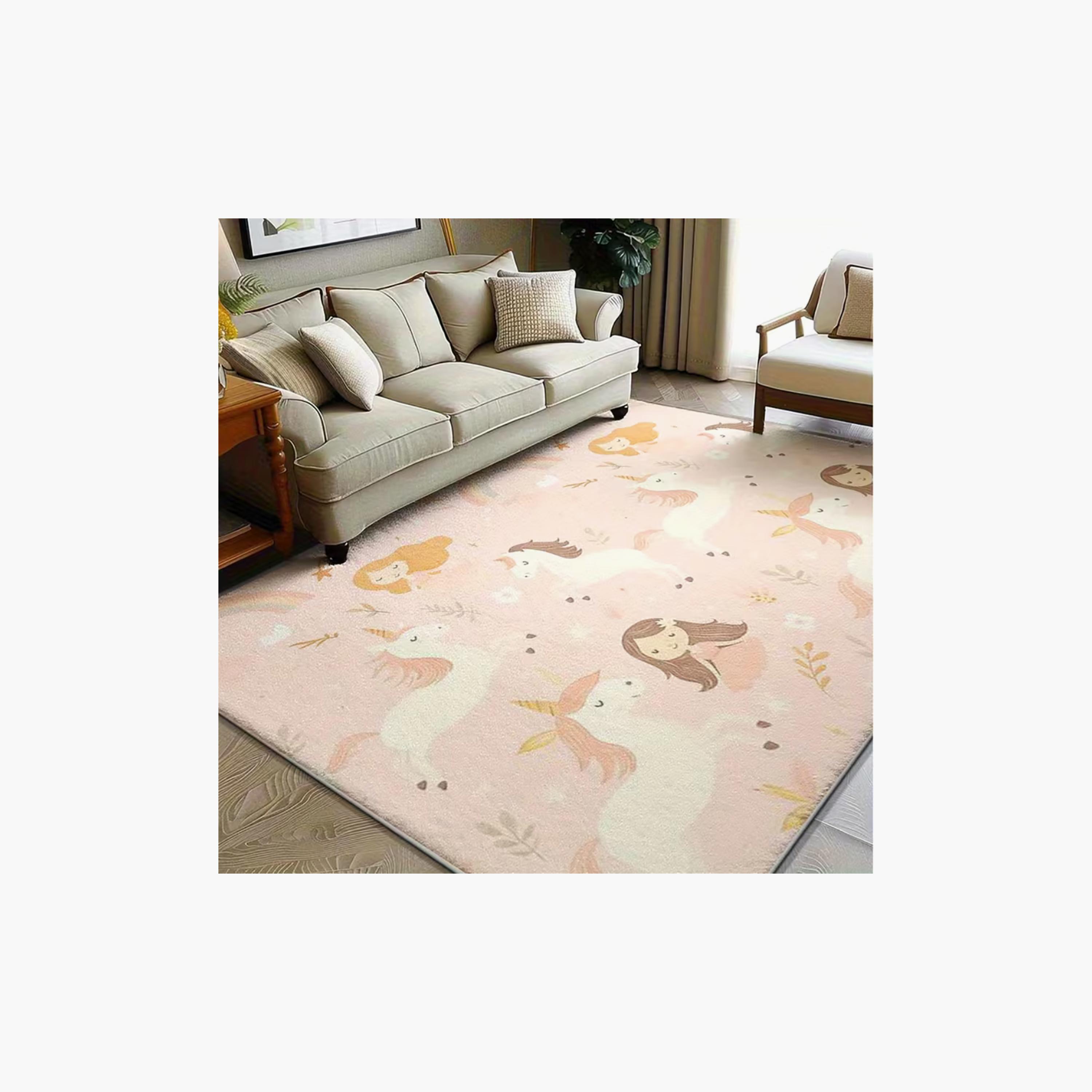 Factory Price Kiara & Unicorn Cushion Play Mat Rug - 160 x 200 cm-baby-nursery-roomdecor-image-3