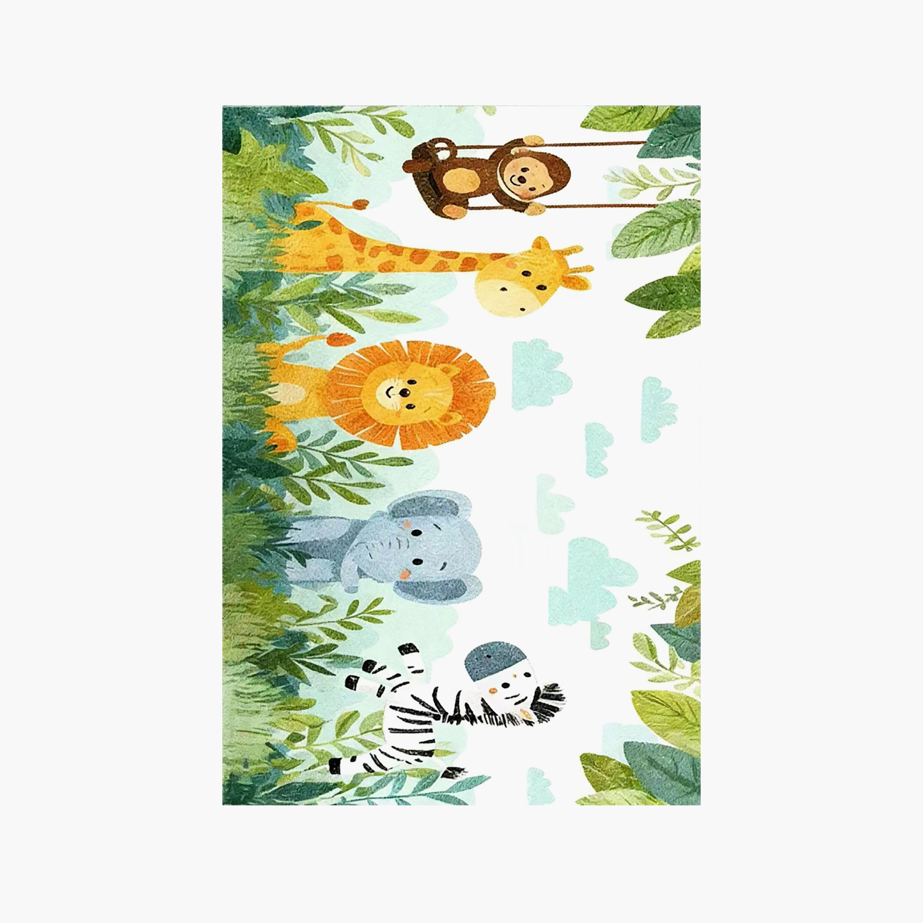 سجادة ومفرش لعب مبطن للأطفال بنقشة الحيوانات المحبوبة من فاكتوري برايس - 160 × 200 سم-baby-nursery-roomdecor-image-1