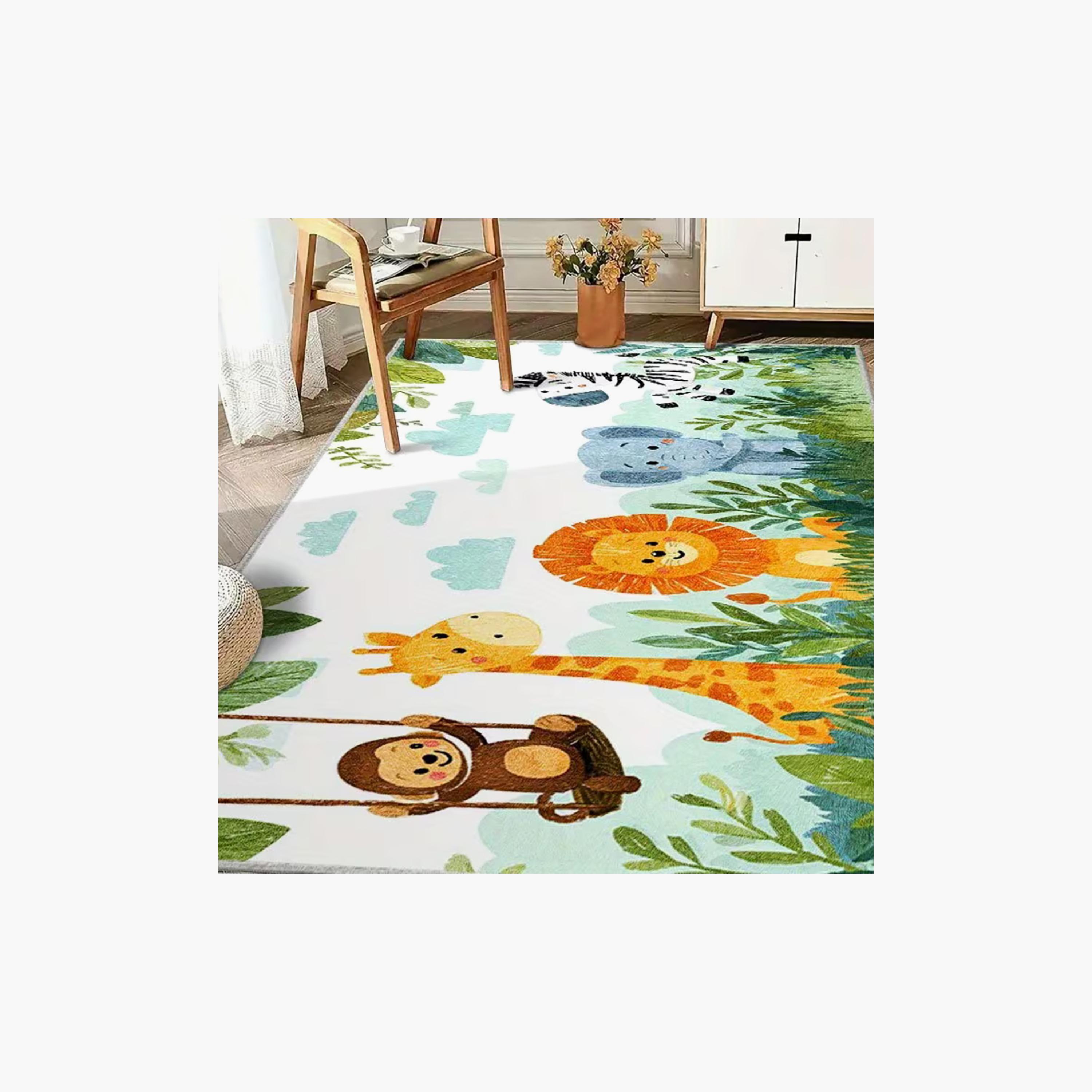 سجادة ومفرش لعب مبطن للأطفال بنقشة الحيوانات المحبوبة من فاكتوري برايس - 160 × 200 سم-baby-nursery-roomdecor-image-2