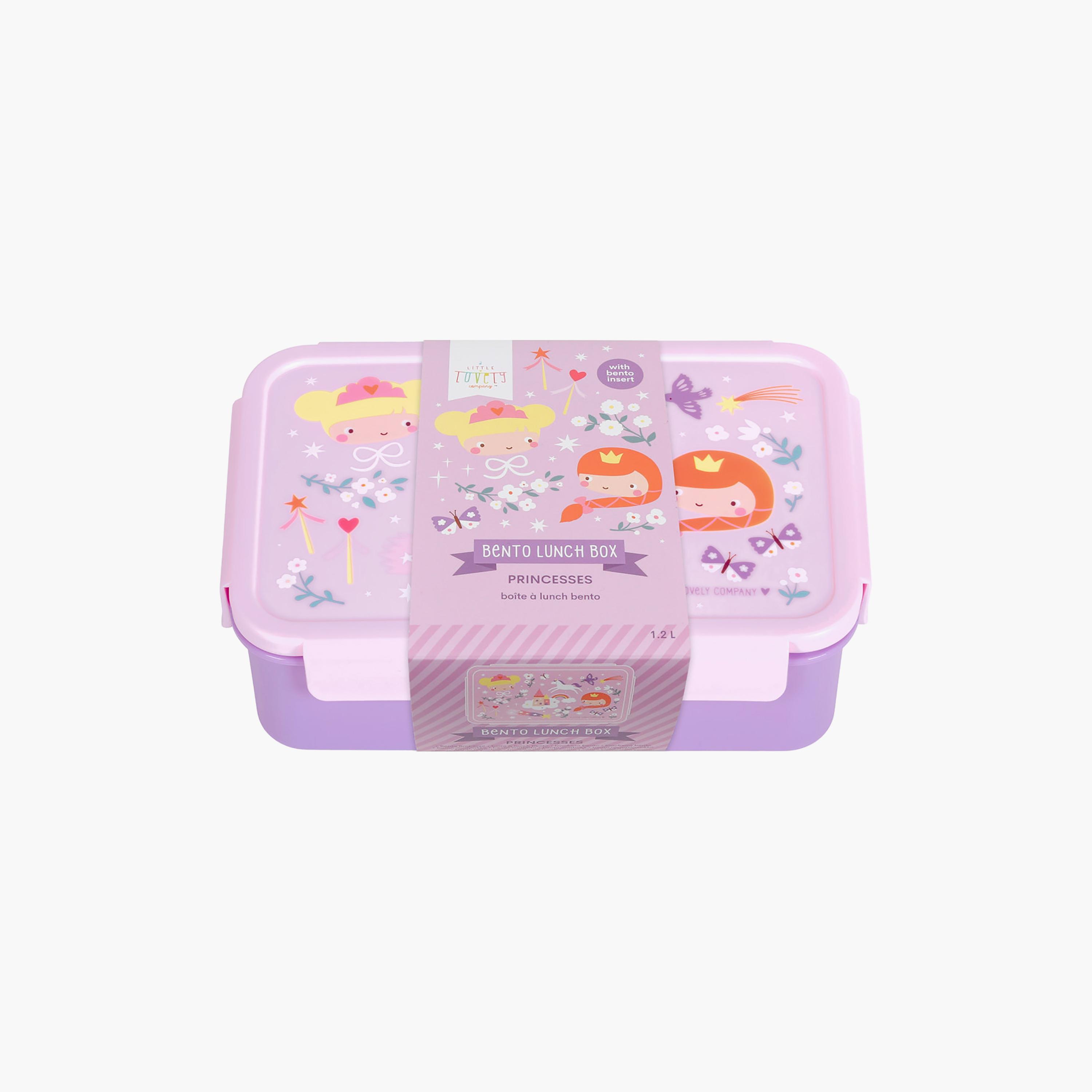 A Little Lovely Company Princesses Bento Lunch Box for Girls 3-5 Yrs with 3 Compartments-school-lunchessentials-lunchboxes-image-4
