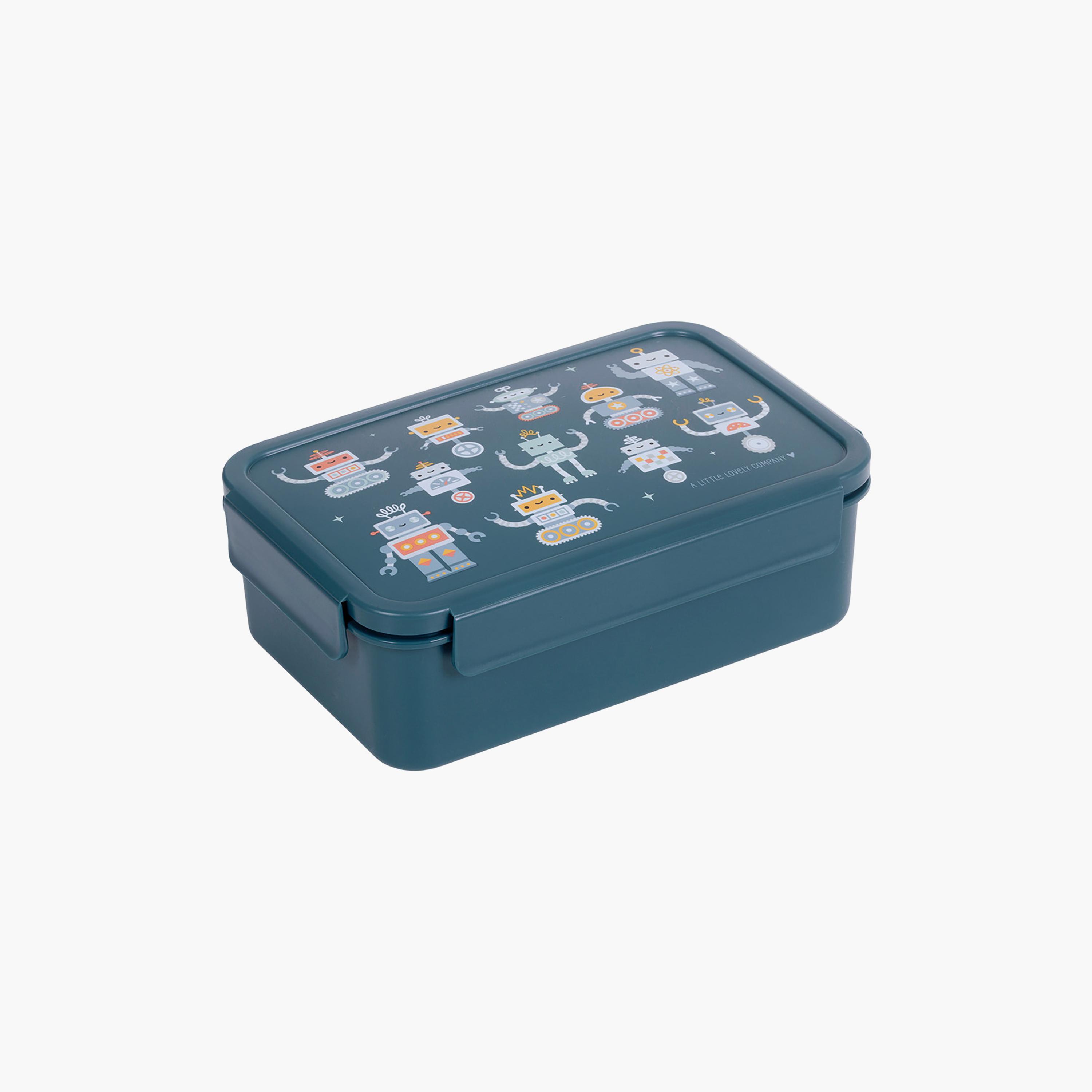 A Little Lovely Company Robots Bento Lunch Box for Boys 3-5 Yrs with 3 Compartments-school-lunchessentials-lunchboxes-image-2