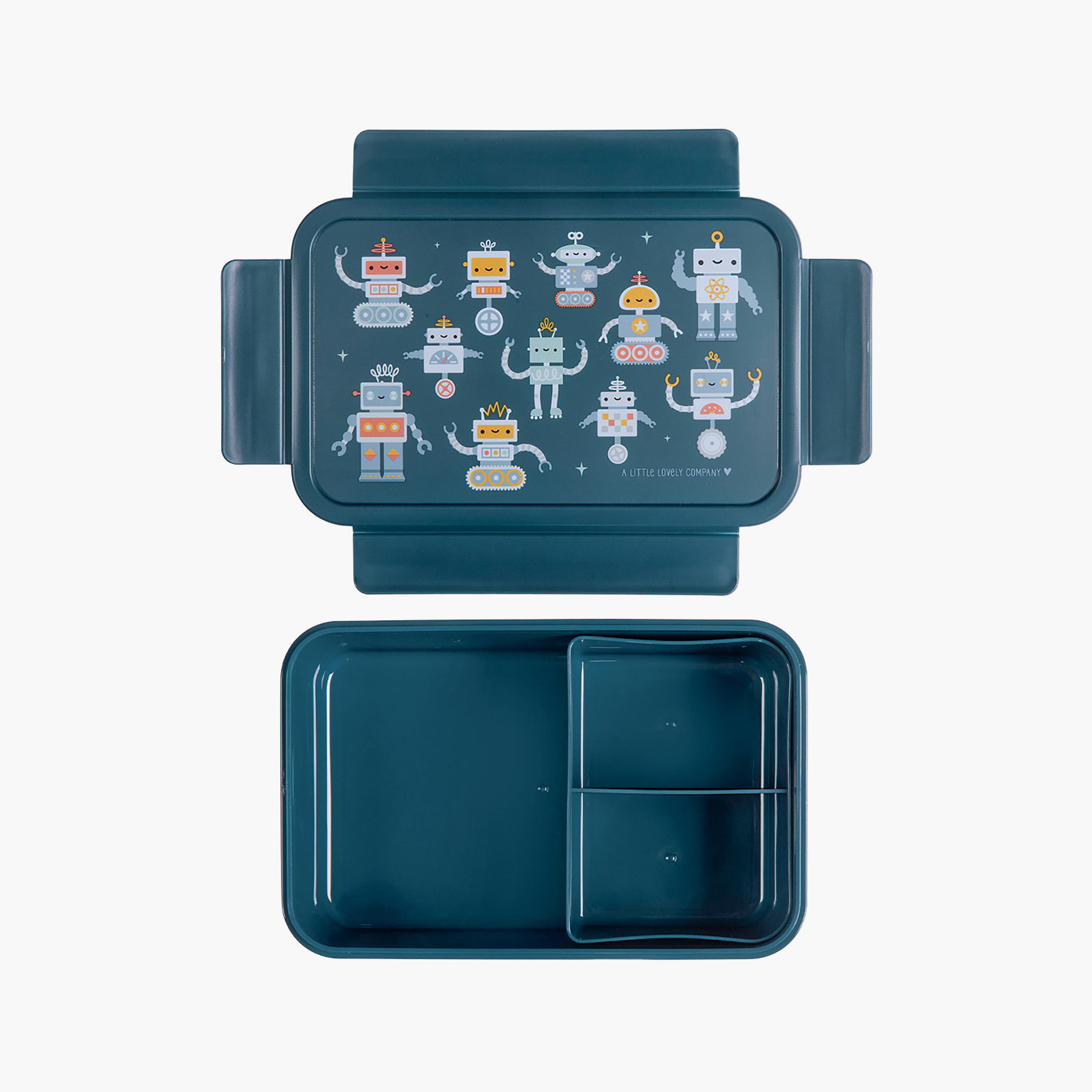 A Little Lovely Company Robots Bento Lunch Box for Boys 3-5 Yrs with 3 Compartments-school-lunchessentials-lunchboxes-image-3