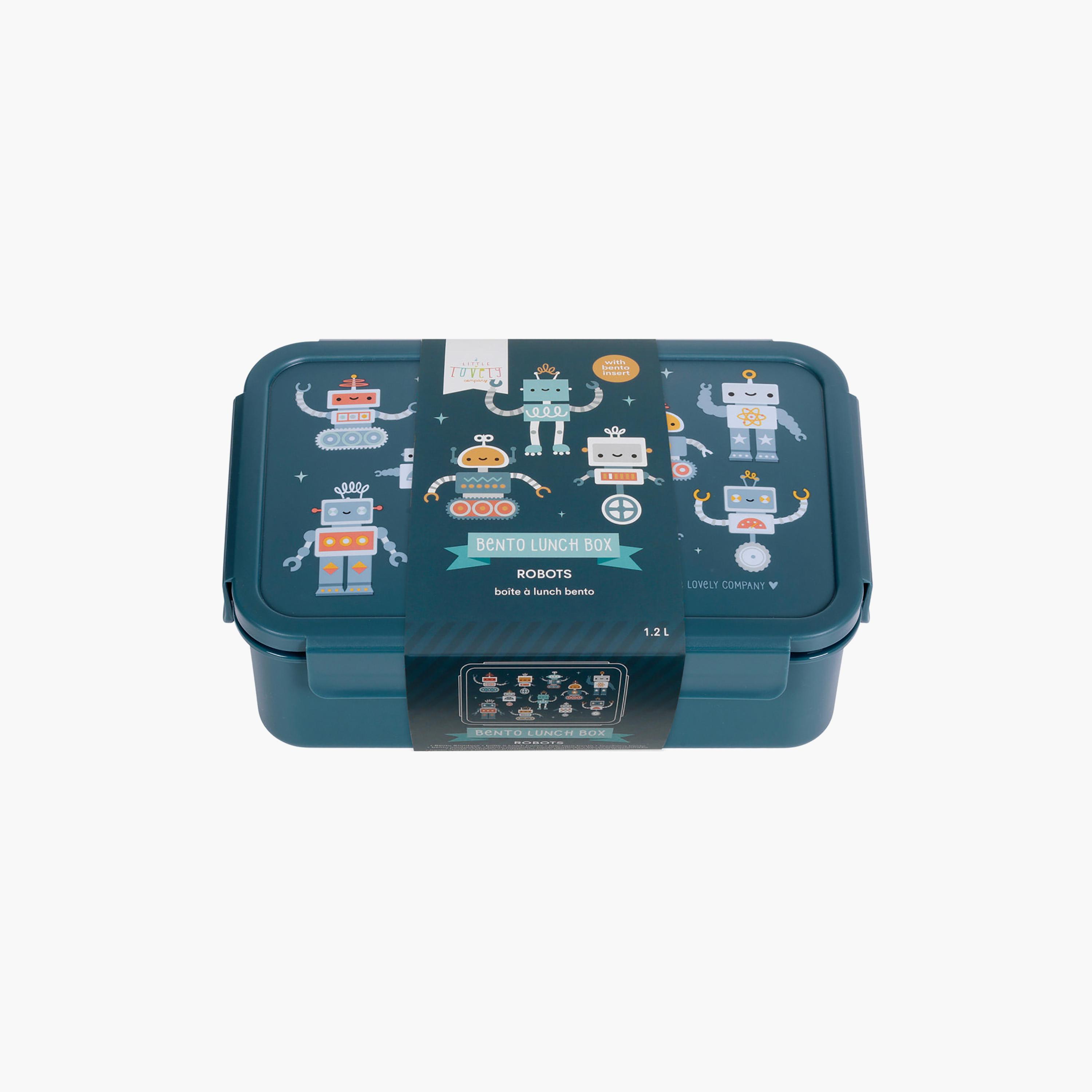 A Little Lovely Company Robots Bento Lunch Box for Boys 3-5 Yrs with 3 Compartments-school-lunchessentials-lunchboxes-image-4