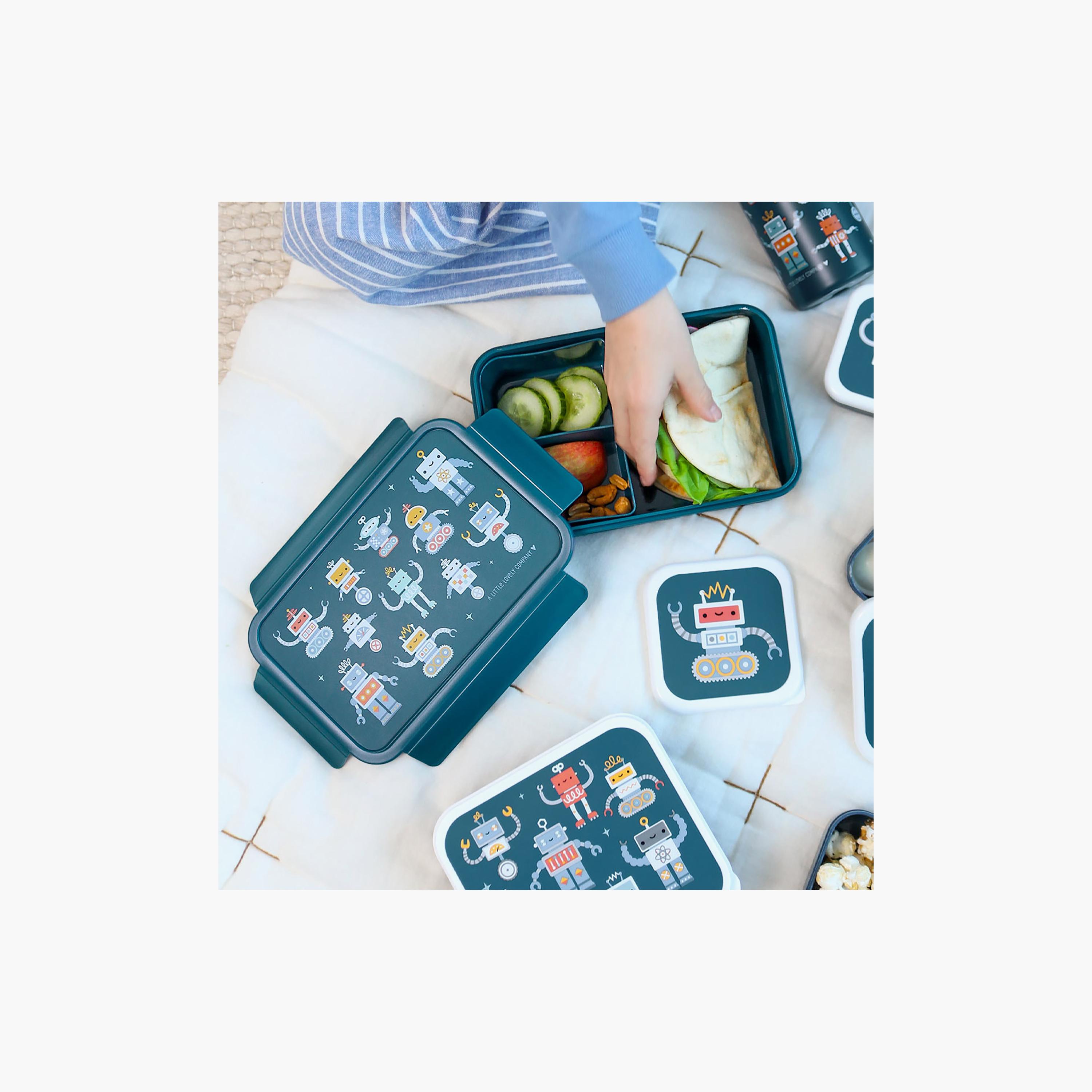 A Little Lovely Company Robots Bento Lunch Box for Boys 3-5 Yrs with 3 Compartments-school-lunchessentials-lunchboxes-image-5