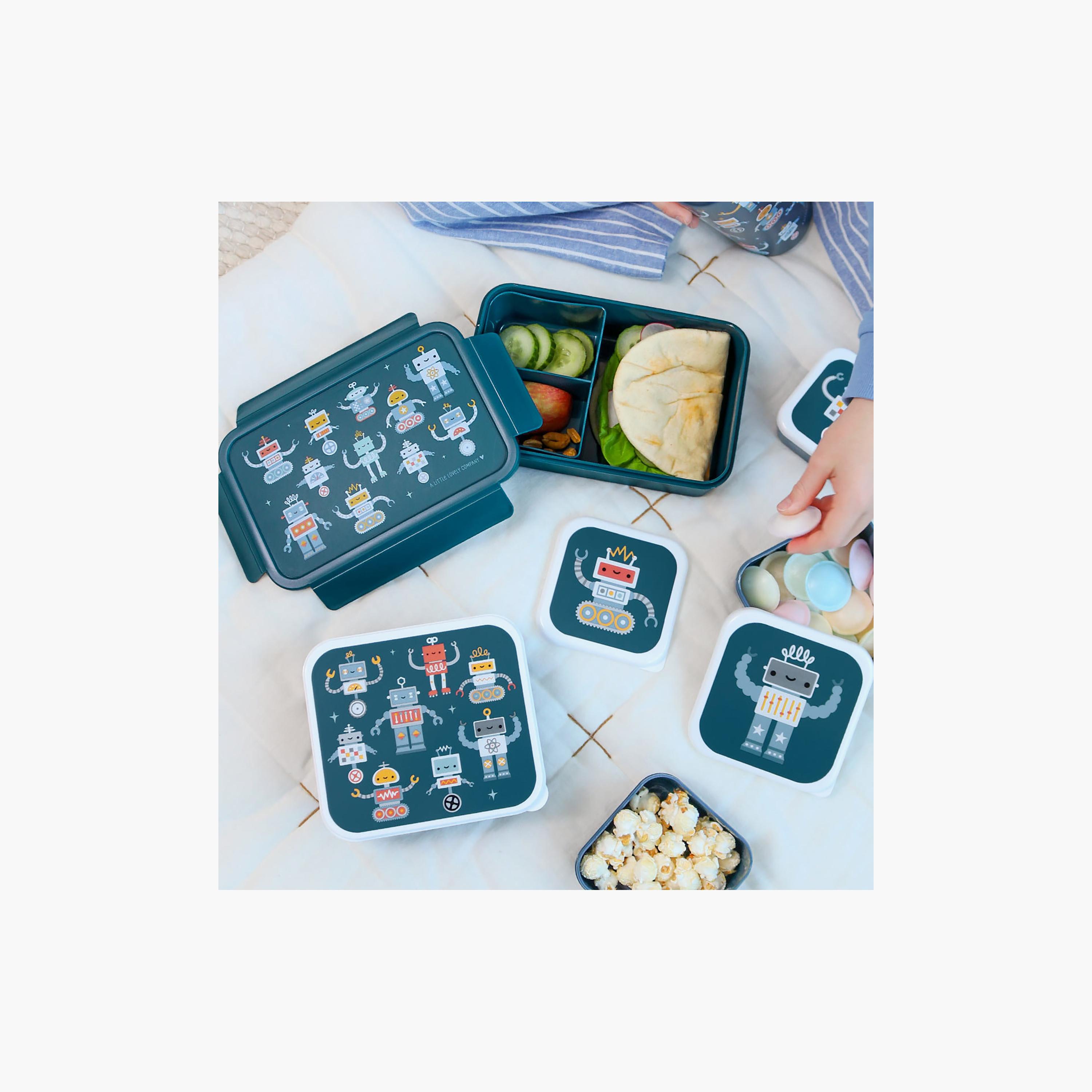 A Little Lovely Company Robots Bento Lunch Box for Boys 3-5 Yrs with 3 Compartments-school-lunchessentials-lunchboxes-image-7
