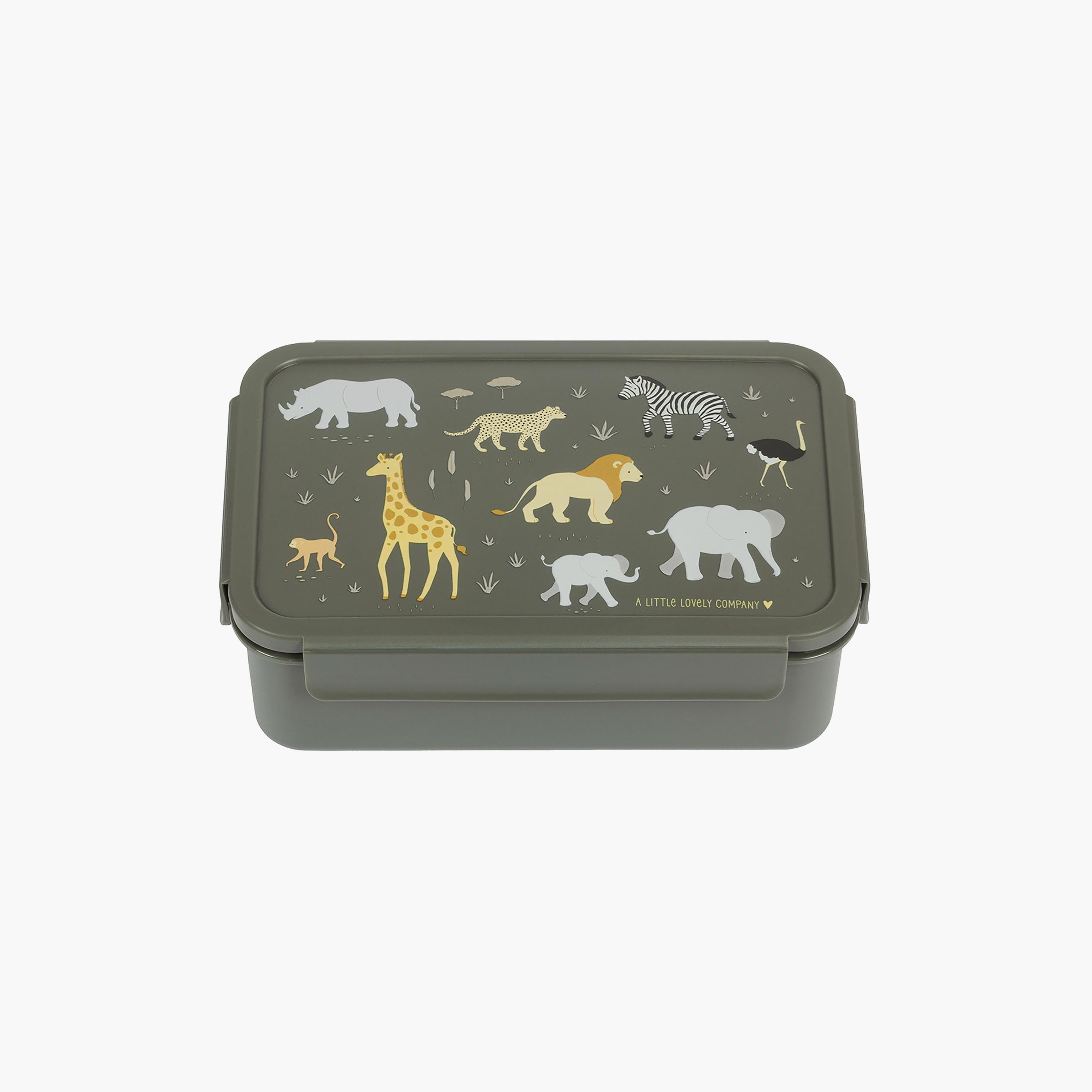A Little Lovely Company Savanna Bento Lunch Box for Boys 3-5 Yrs with 3 Compartments-school-lunchessentials-lunchboxes-image-1