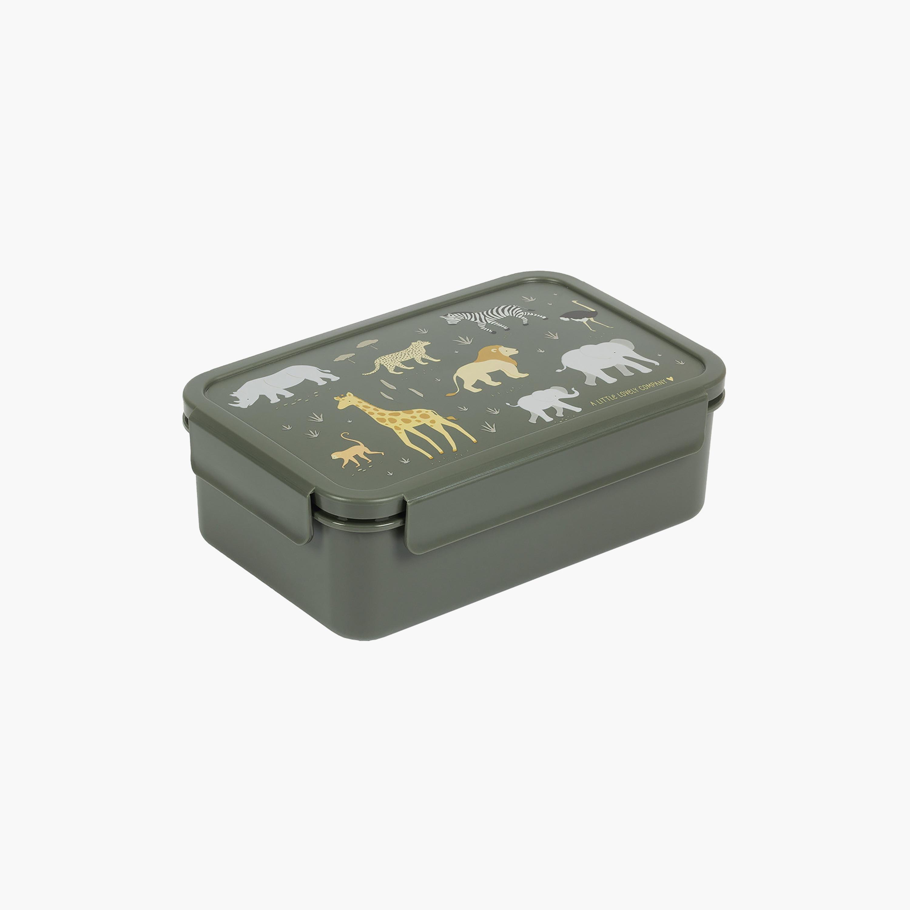 A Little Lovely Company Savanna Bento Lunch Box for Boys 3-5 Yrs with 3 Compartments-school-lunchessentials-lunchboxes-image-2