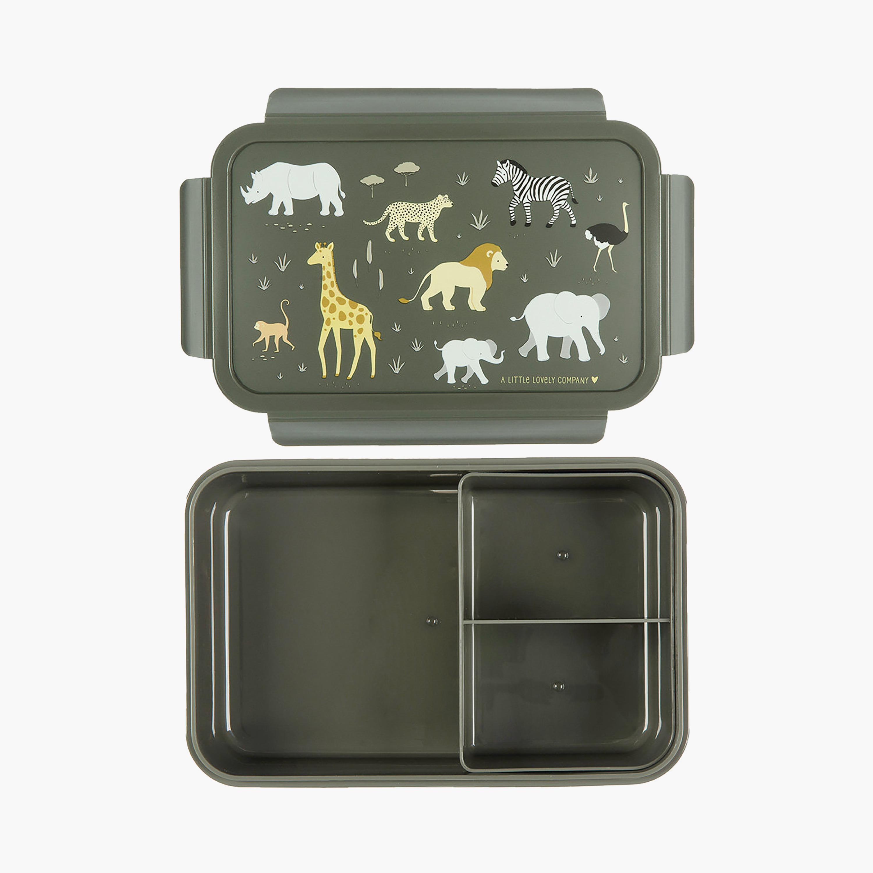 A Little Lovely Company Savanna Bento Lunch Box for Boys 3-5 Yrs with 3 Compartments-school-lunchessentials-lunchboxes-image-3