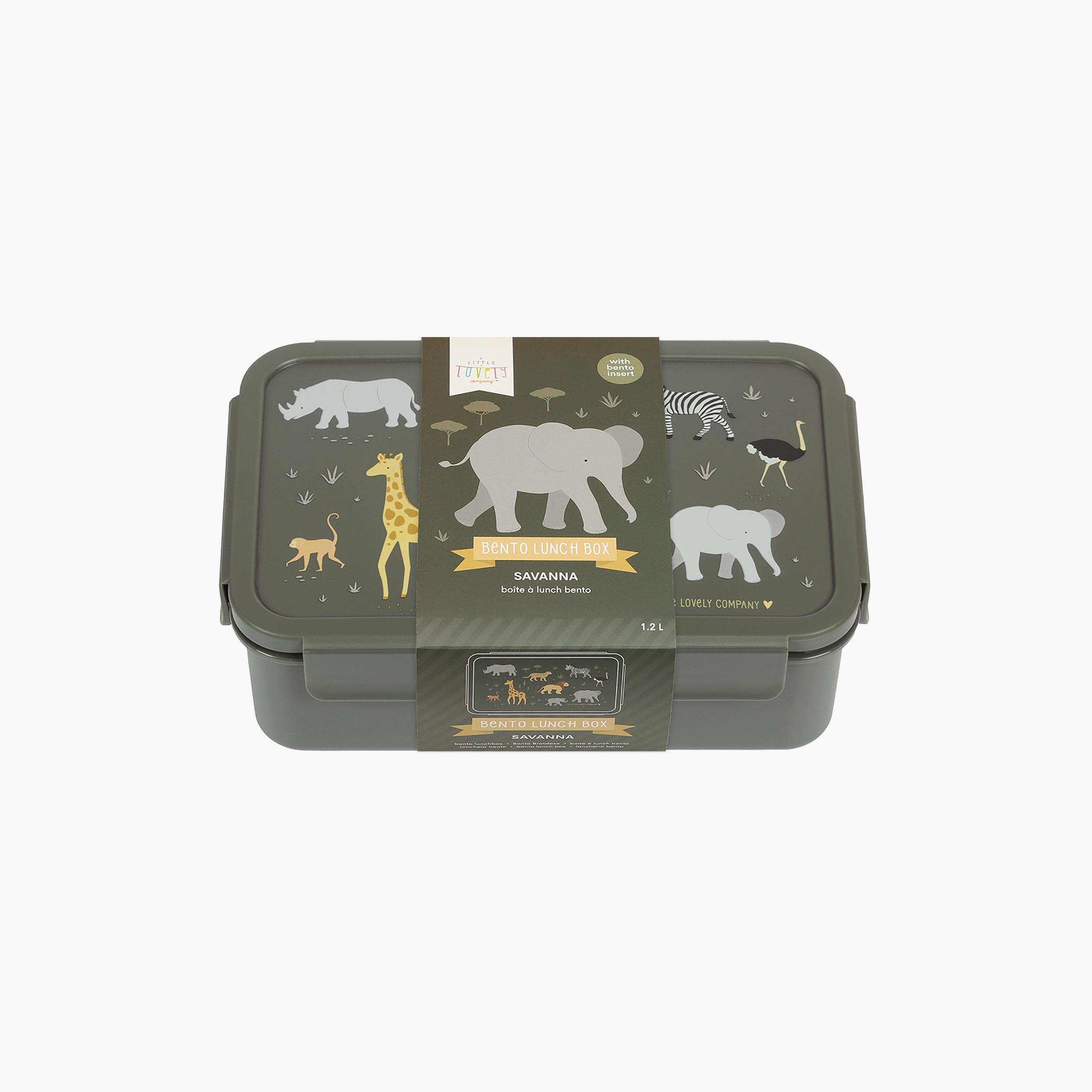 A Little Lovely Company Savanna Bento Lunch Box for Boys 3-5 Yrs with 3 Compartments-school-lunchessentials-lunchboxes-image-4