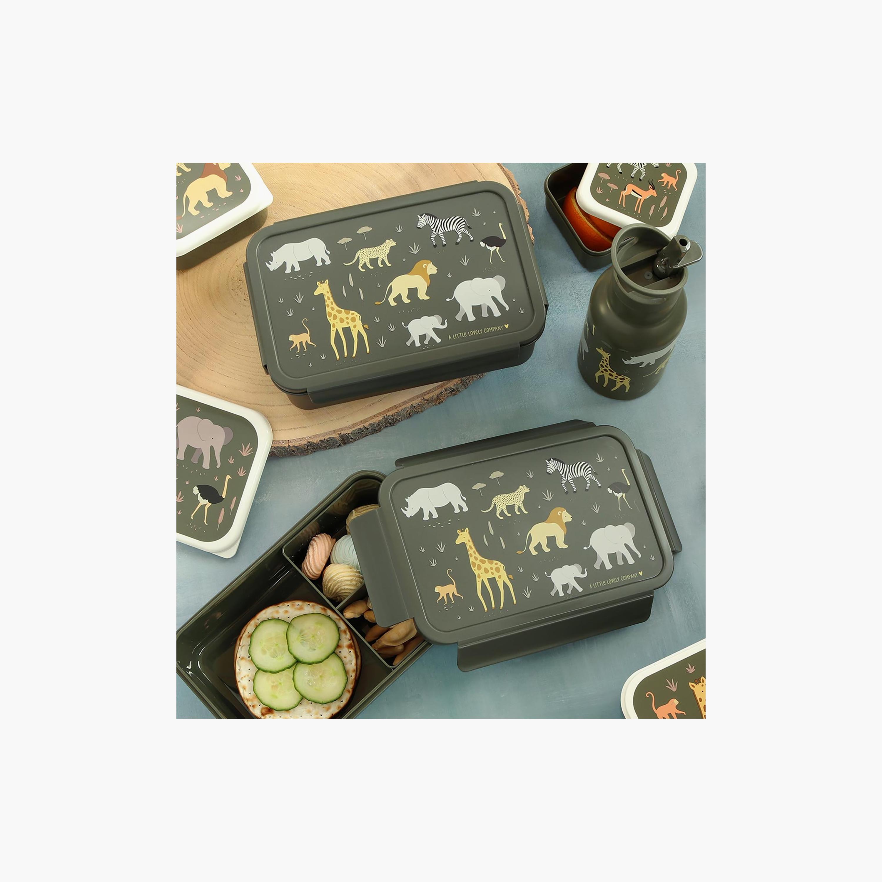 A Little Lovely Company Savanna Bento Lunch Box for Boys 3-5 Yrs with 3 Compartments-school-lunchessentials-lunchboxes-image-5
