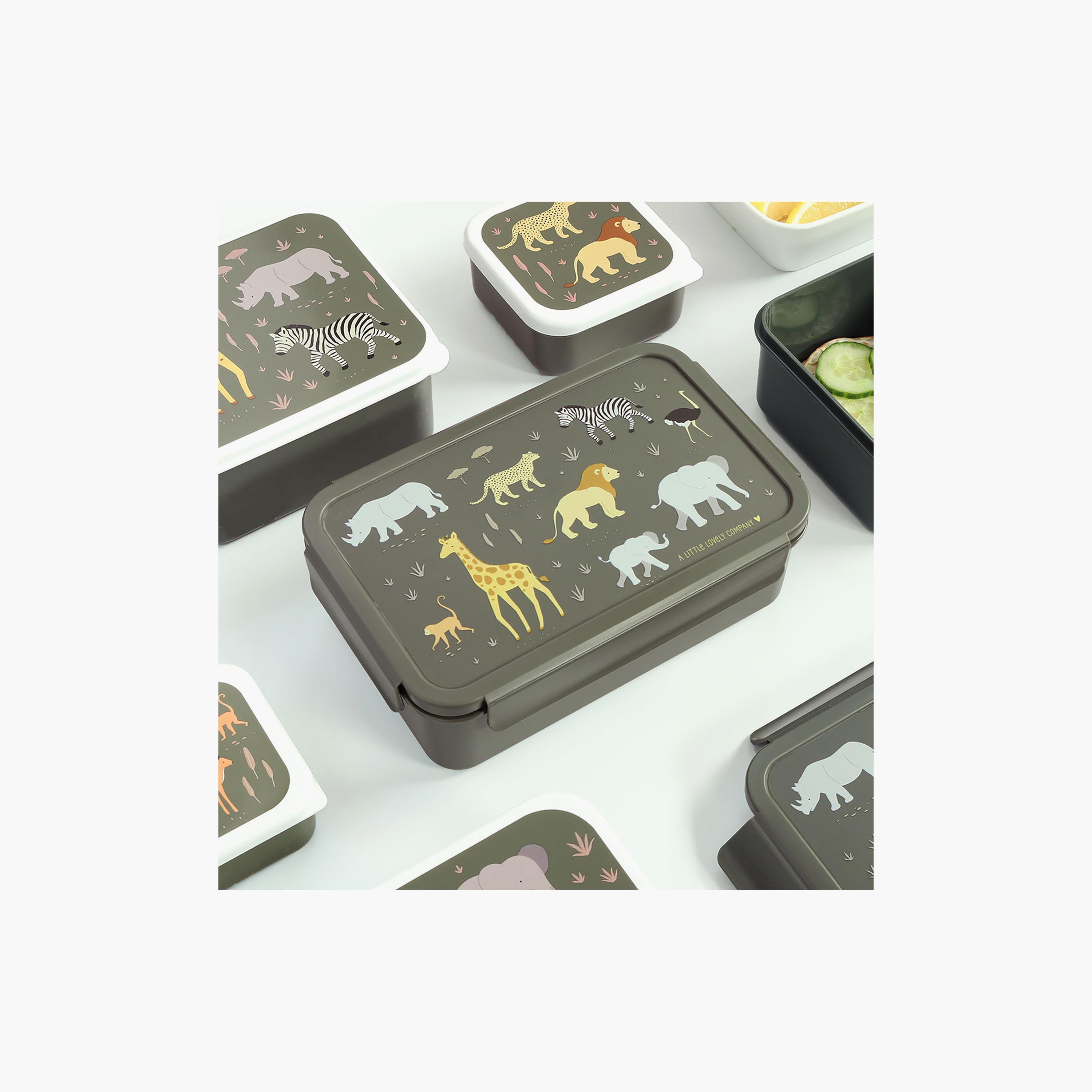 A Little Lovely Company Savanna Bento Lunch Box for Boys 3-5 Yrs with 3 Compartments-school-lunchessentials-lunchboxes-image-6