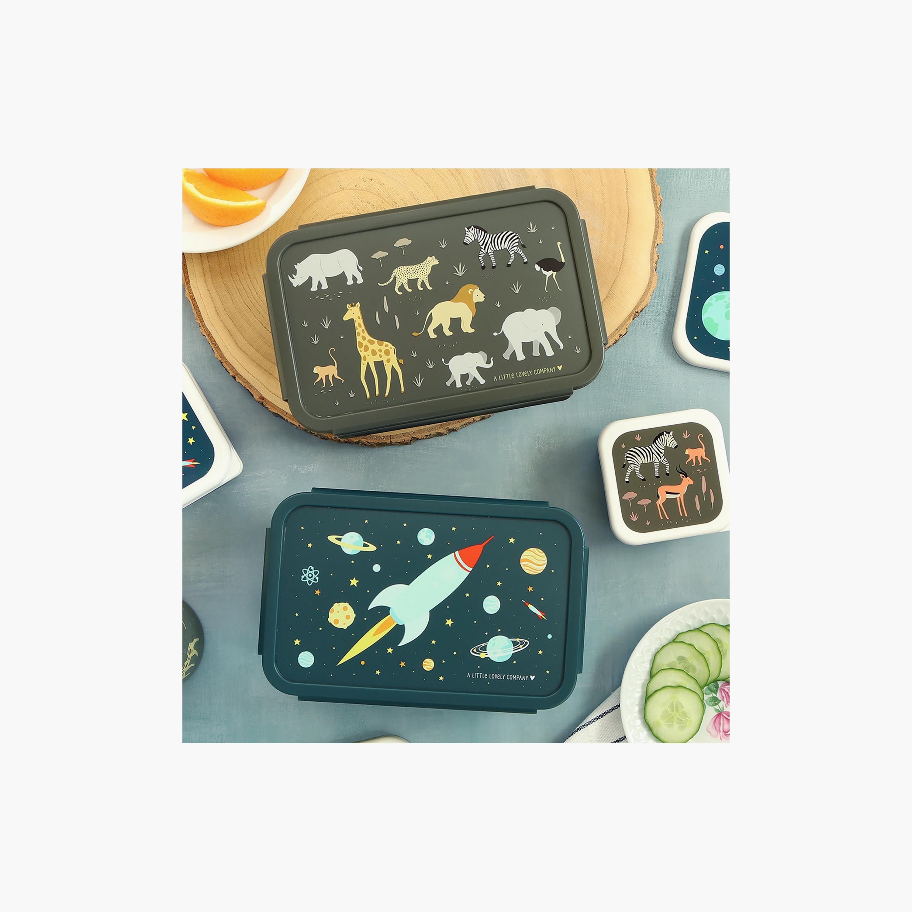 A Little Lovely Company Savanna Bento Lunch Box for Boys 3-5 Yrs with 3 Compartments-school-lunchessentials-lunchboxes-image-7