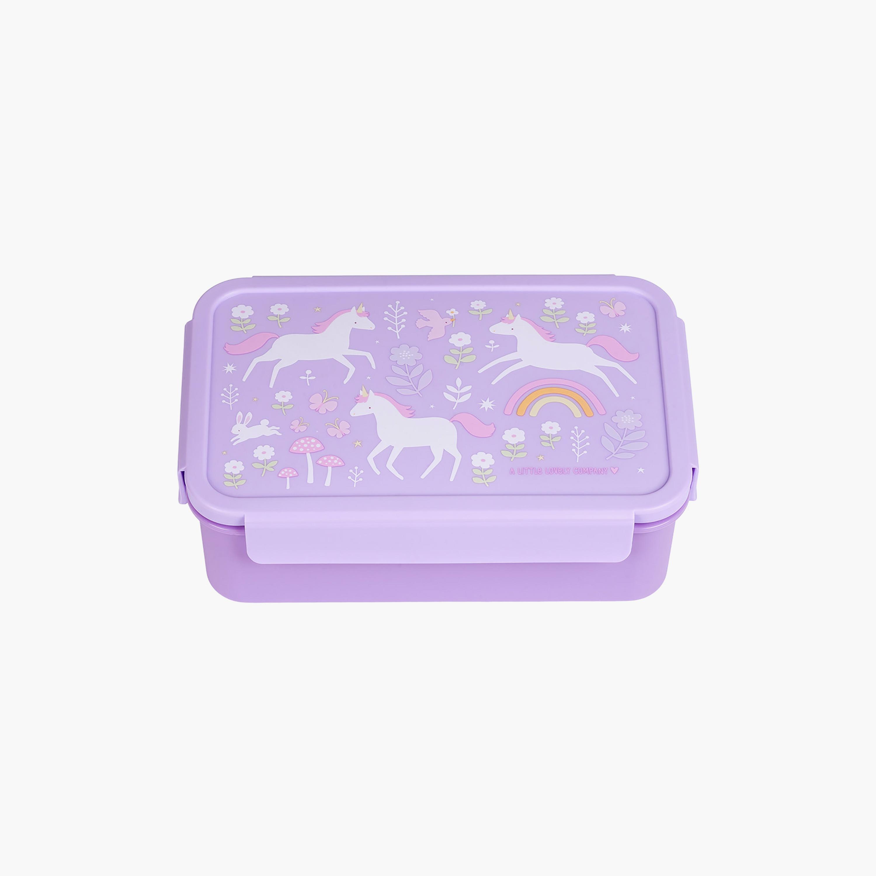 A Little Lovely Company Unicorn Dreams Bento Lunch Box for Girls 3-5 Yrs with 3 Compartments-school-lunchessentials-lunchboxes-image-1