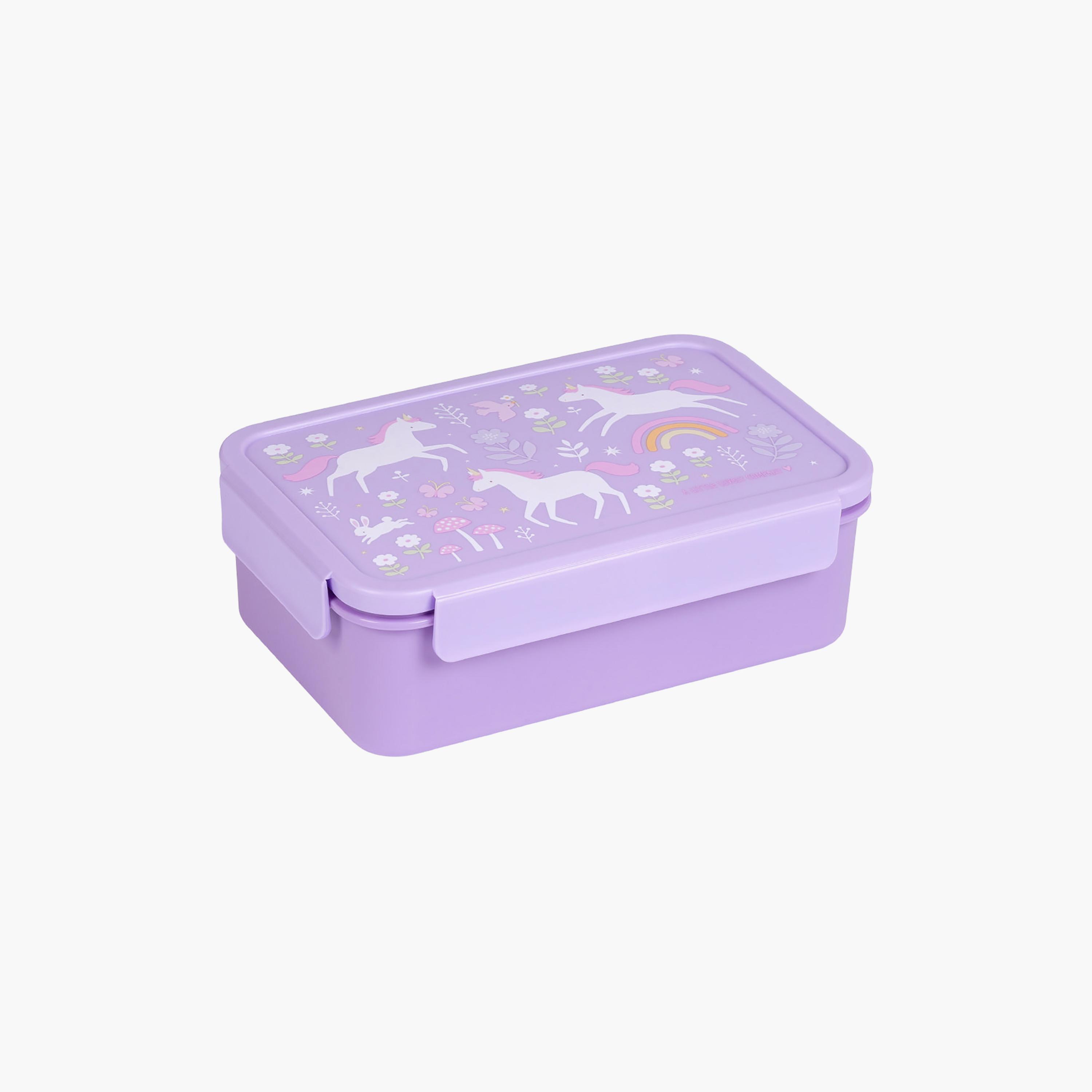A Little Lovely Company Unicorn Dreams Bento Lunch Box for Girls 3-5 Yrs with 3 Compartments-school-lunchessentials-lunchboxes-image-2