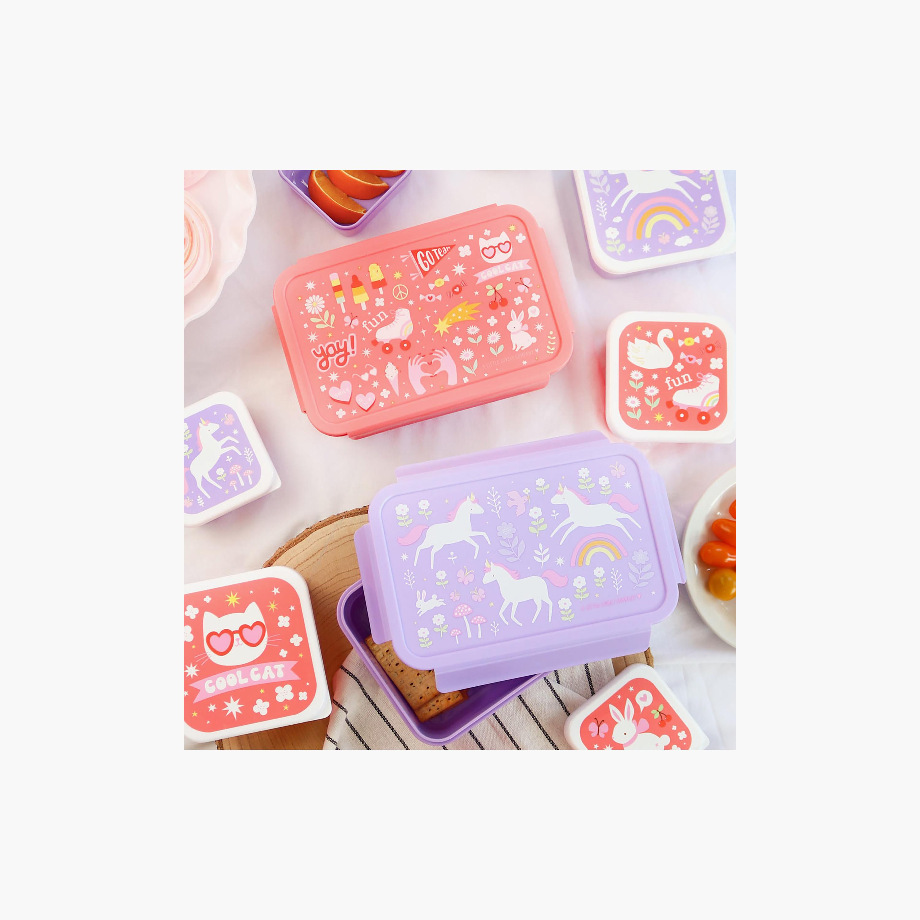 A Little Lovely Company Unicorn Dreams Bento Lunch Box for Girls 3-5 Yrs with 3 Compartments-school-lunchessentials-lunchboxes-image-5