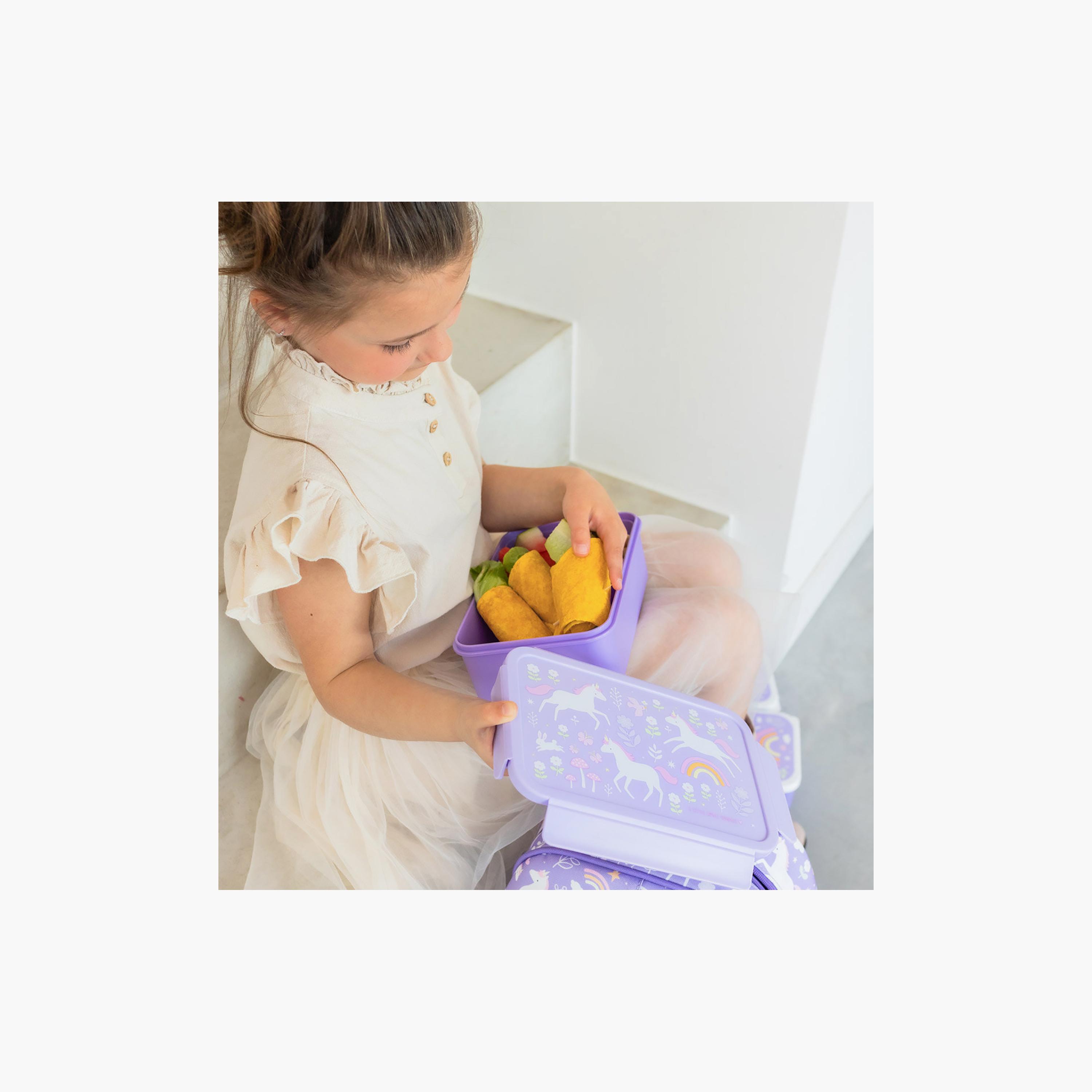 A Little Lovely Company Unicorn Dreams Bento Lunch Box for Girls 3-5 Yrs with 3 Compartments-school-lunchessentials-lunchboxes-image-6