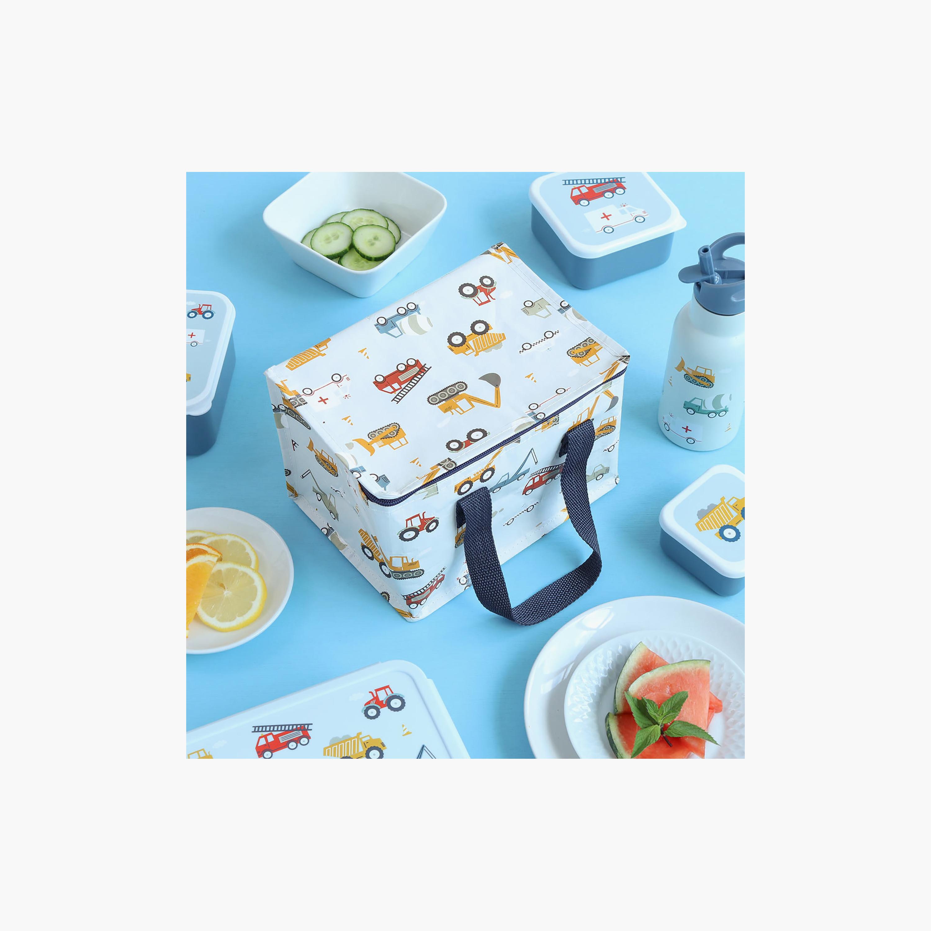 A Little Lovely Company Vehicles Lunch Bag for Boys 2-5 Yrs - 5.5 L-school-lunchessentials-lunchbags-image-3