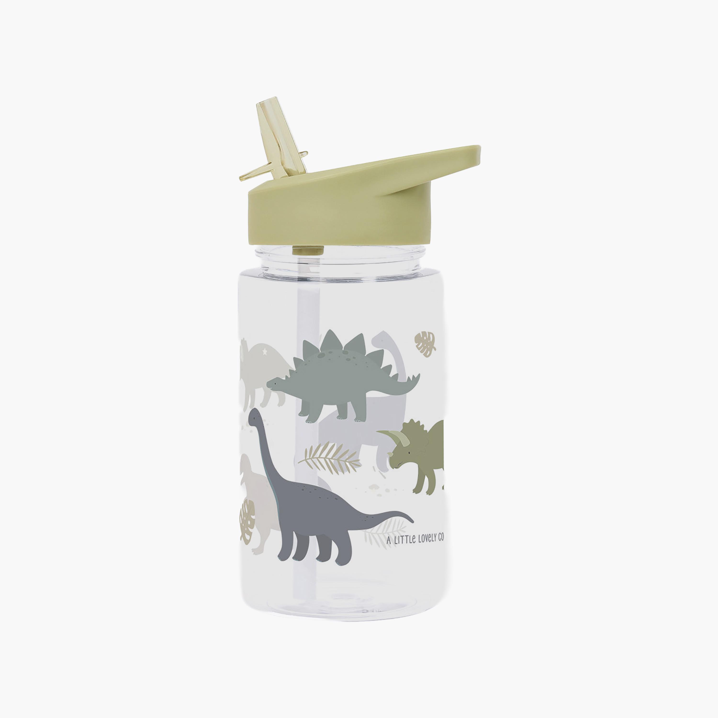 A Little Lovely Company Dinosaurs Tritan Water Bottle with Straw - 450 ml-school-waterbottles-image-1