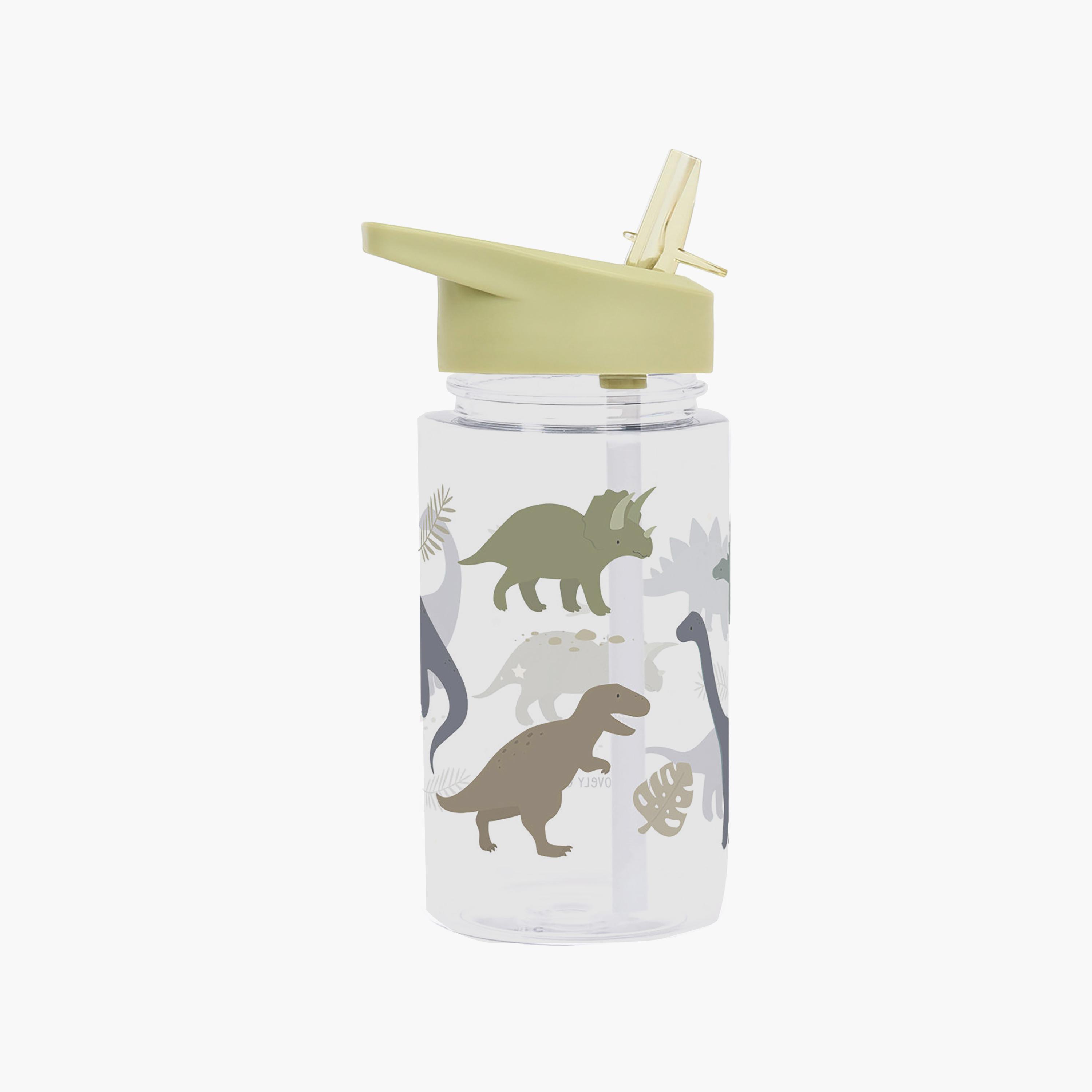 A Little Lovely Company Dinosaurs Tritan Water Bottle with Straw - 450 ml-school-waterbottles-image-2