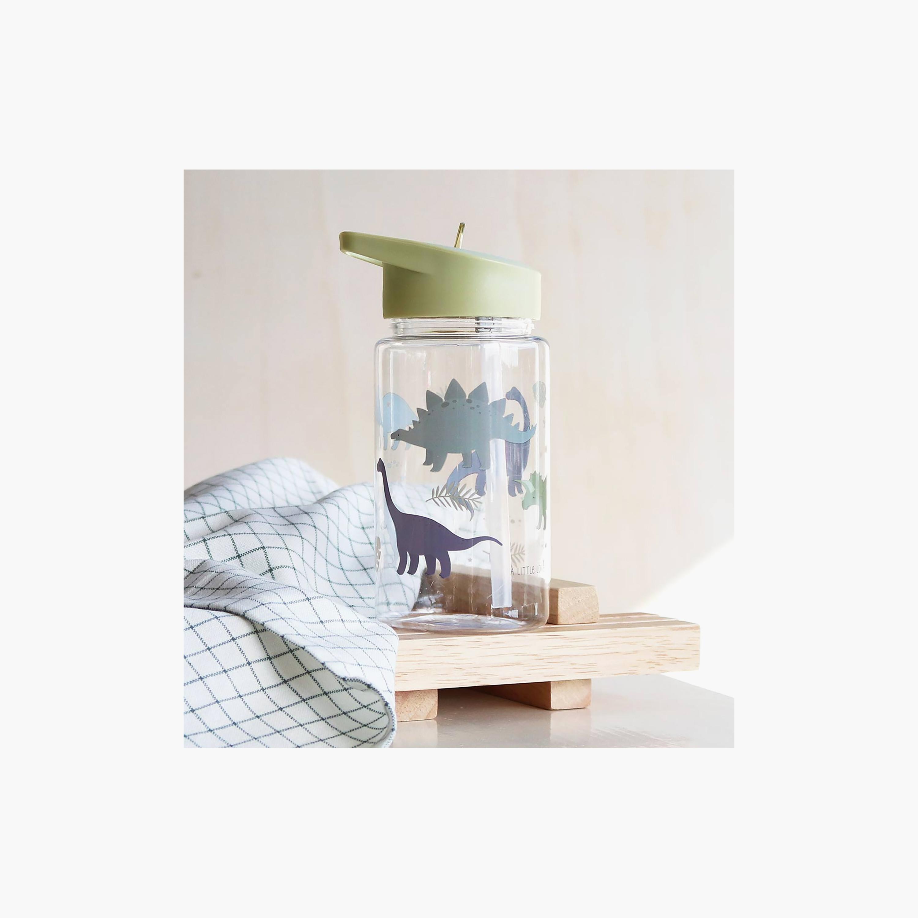 A Little Lovely Company Dinosaurs Tritan Water Bottle with Straw - 450 ml-school-waterbottles-image-3