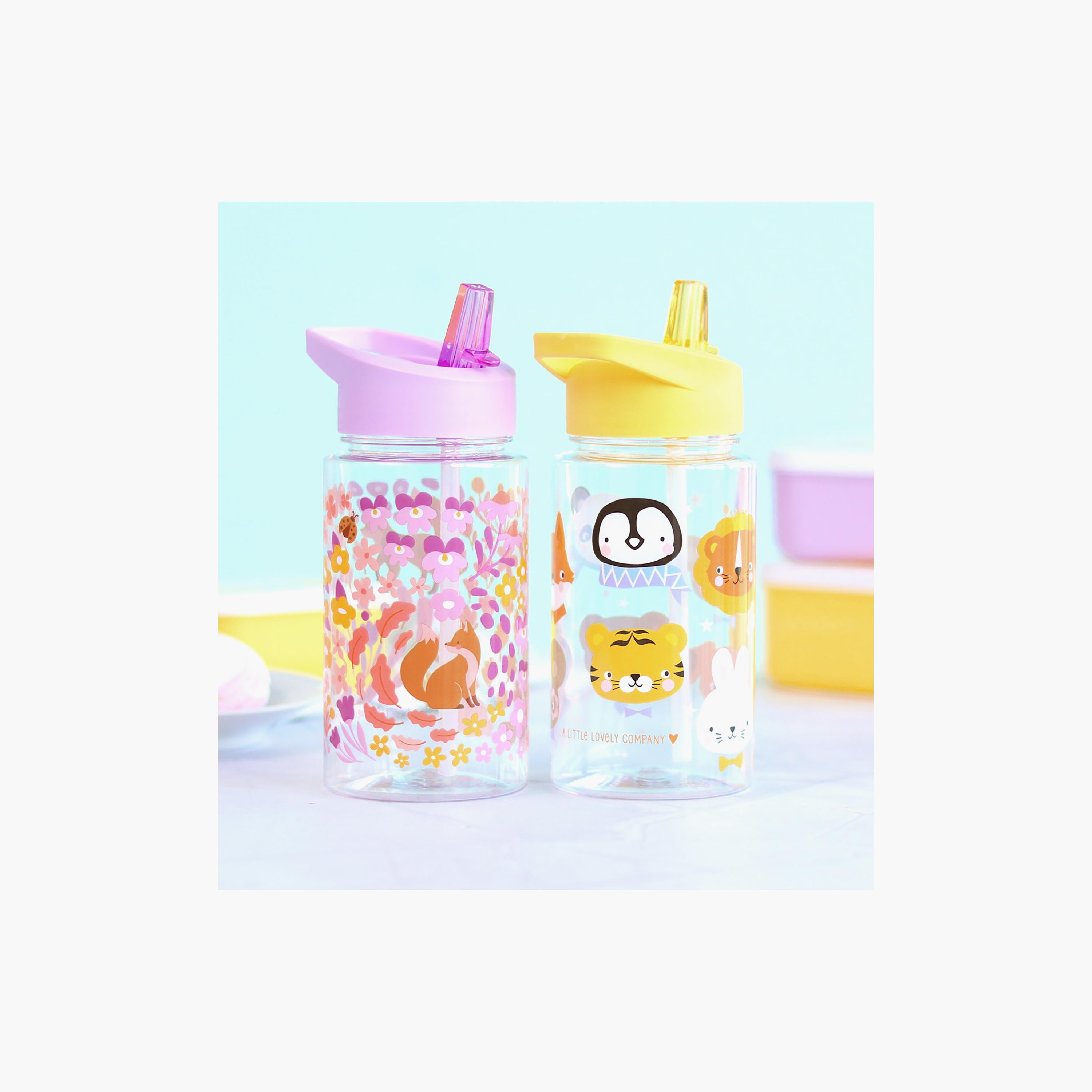 زجاجة ماء تريتان بتصميم حديقة الزهور مع ماصة - 450 مل من إيه ليتل لوفلي كومباني-school-waterbottles-image-5