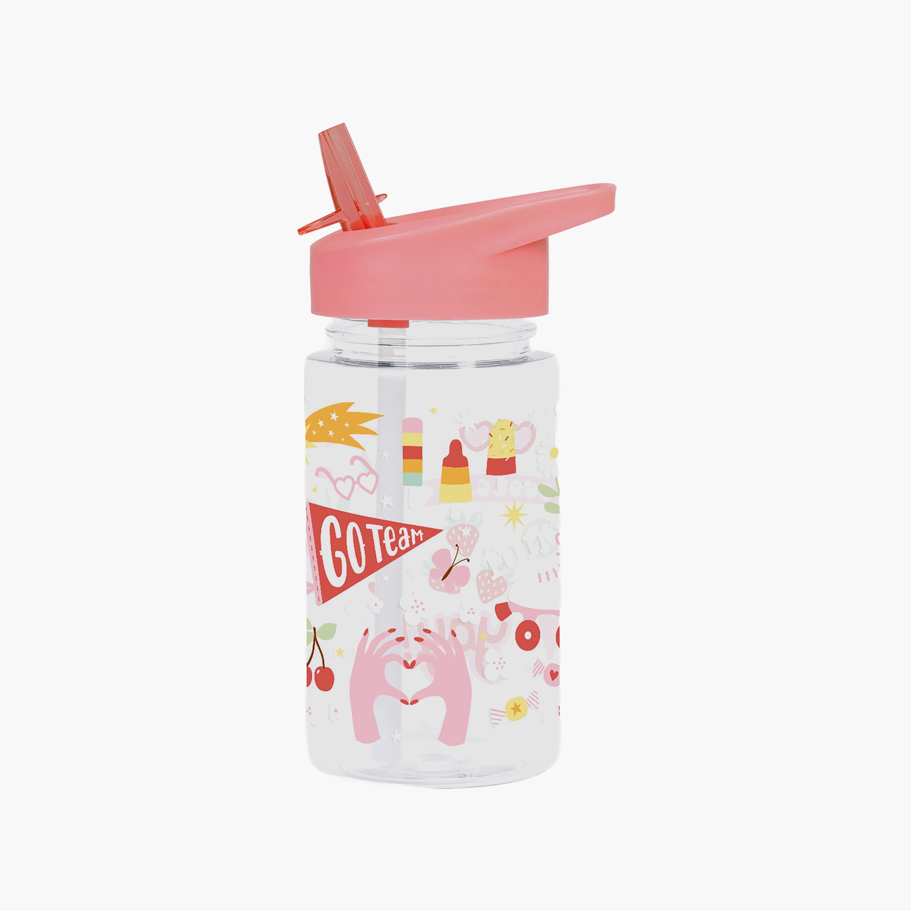 A Little Lovely Company Fun Tritan Water Bottle with Straw - 450 ml-school-waterbottles-image-1