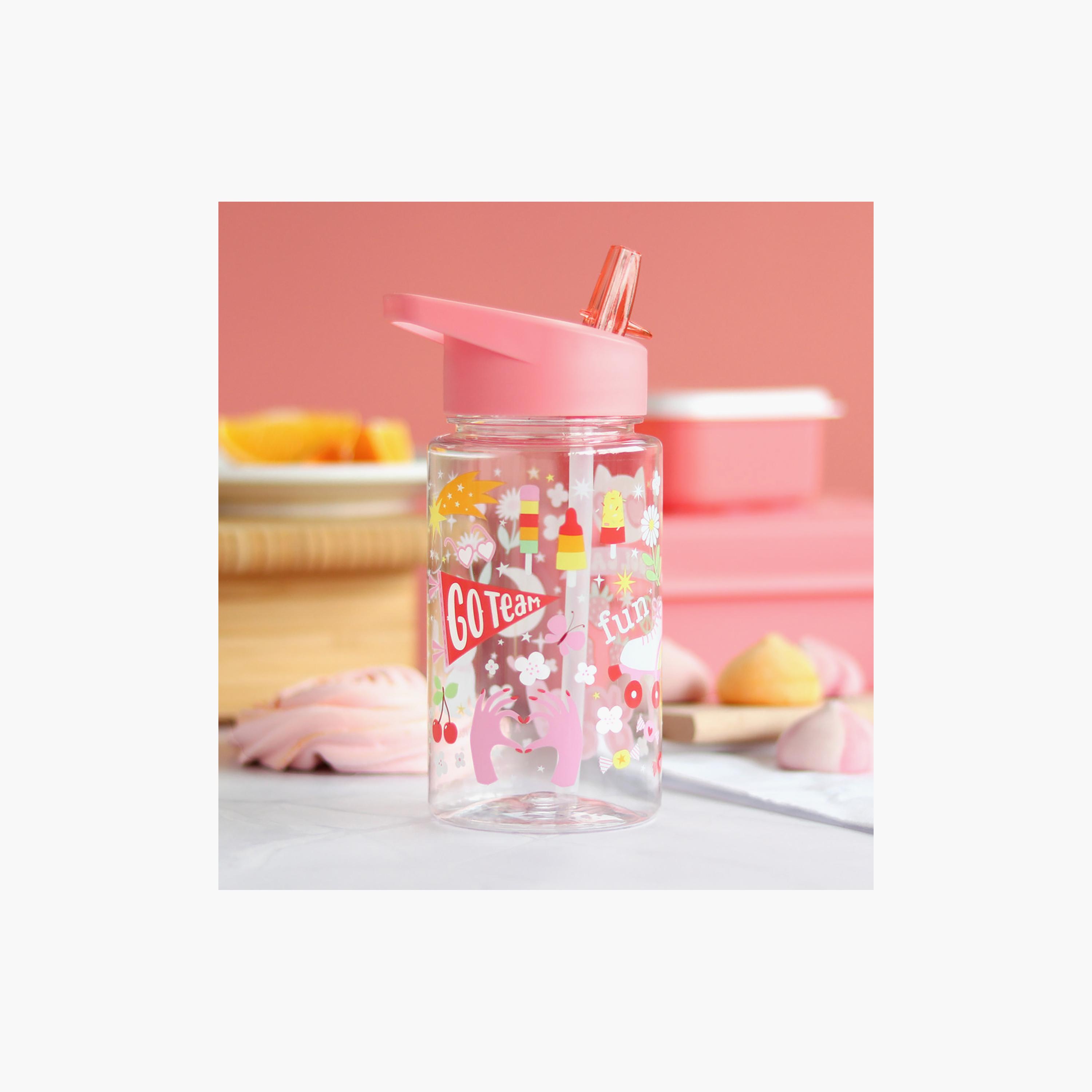 A Little Lovely Company Fun Tritan Water Bottle with Straw - 450 ml-school-waterbottles-image-5