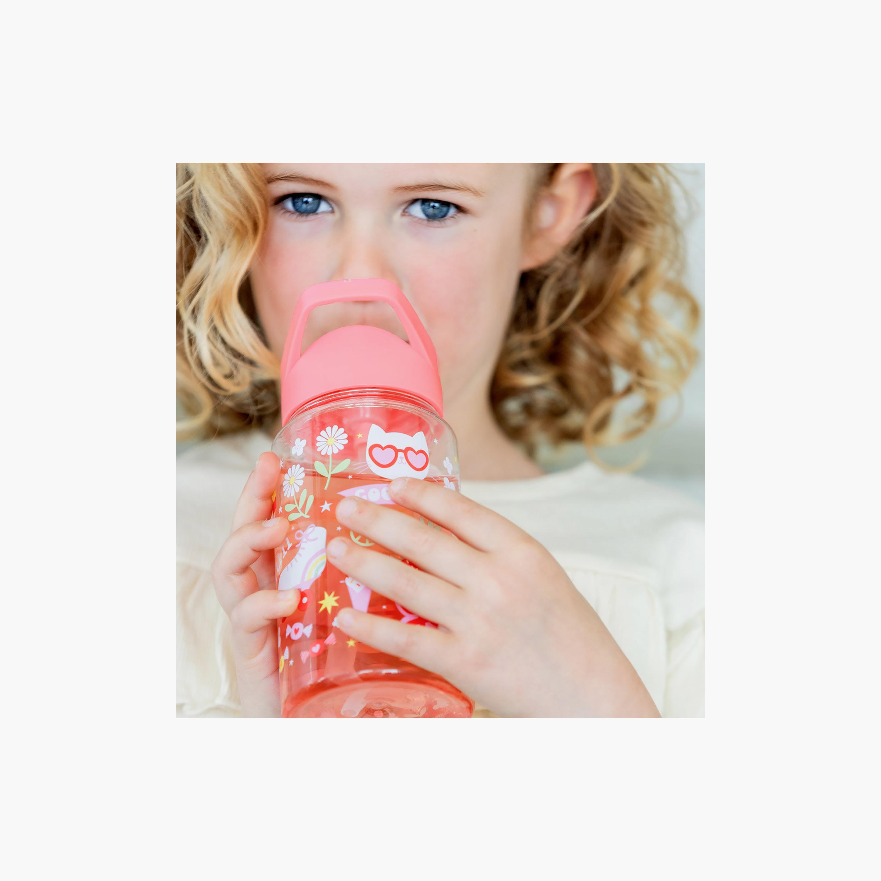 A Little Lovely Company Fun Tritan Water Bottle with Straw - 450 ml-school-waterbottles-image-7